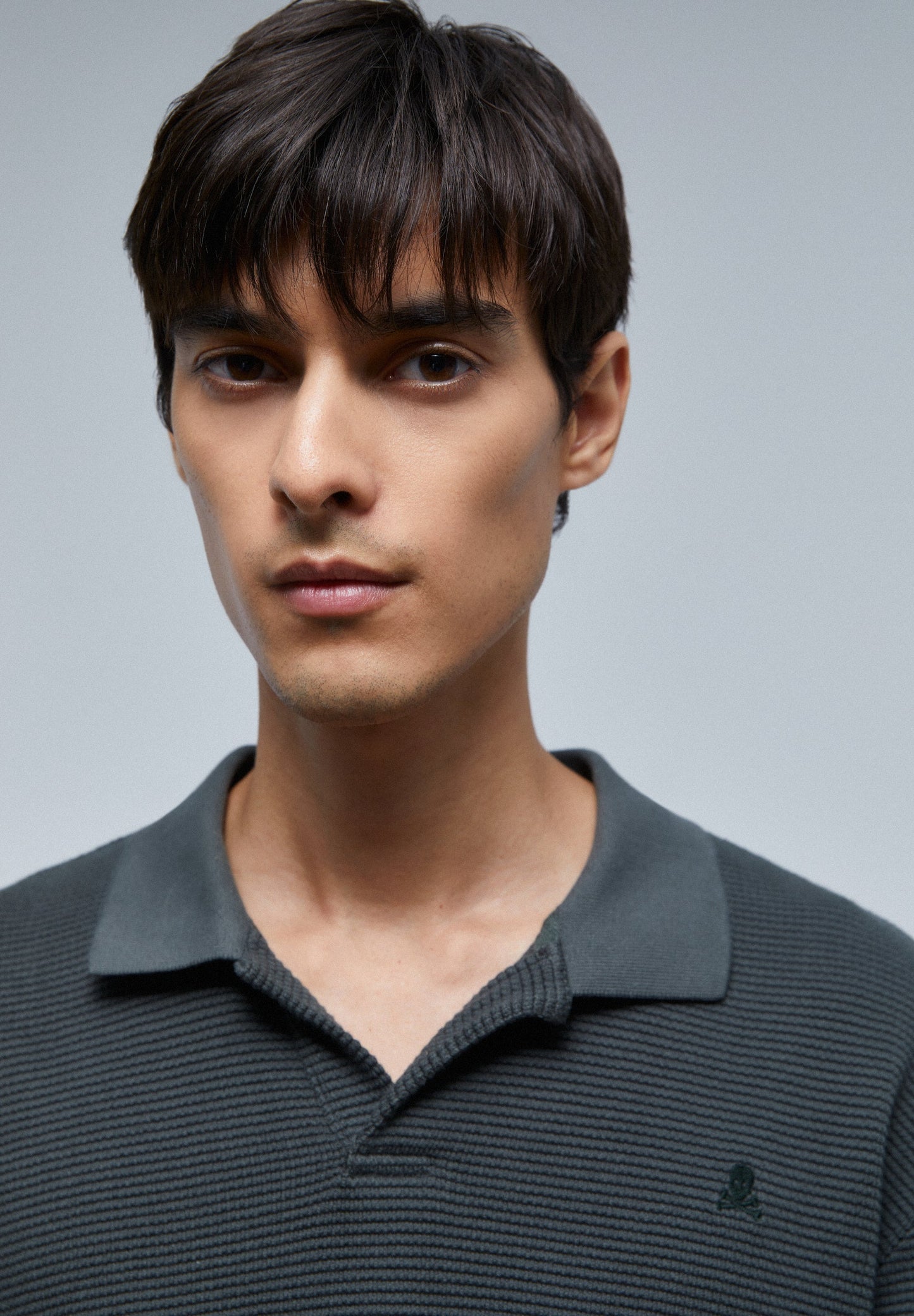 TEXTURED POLO SHIRT WITH SKULL