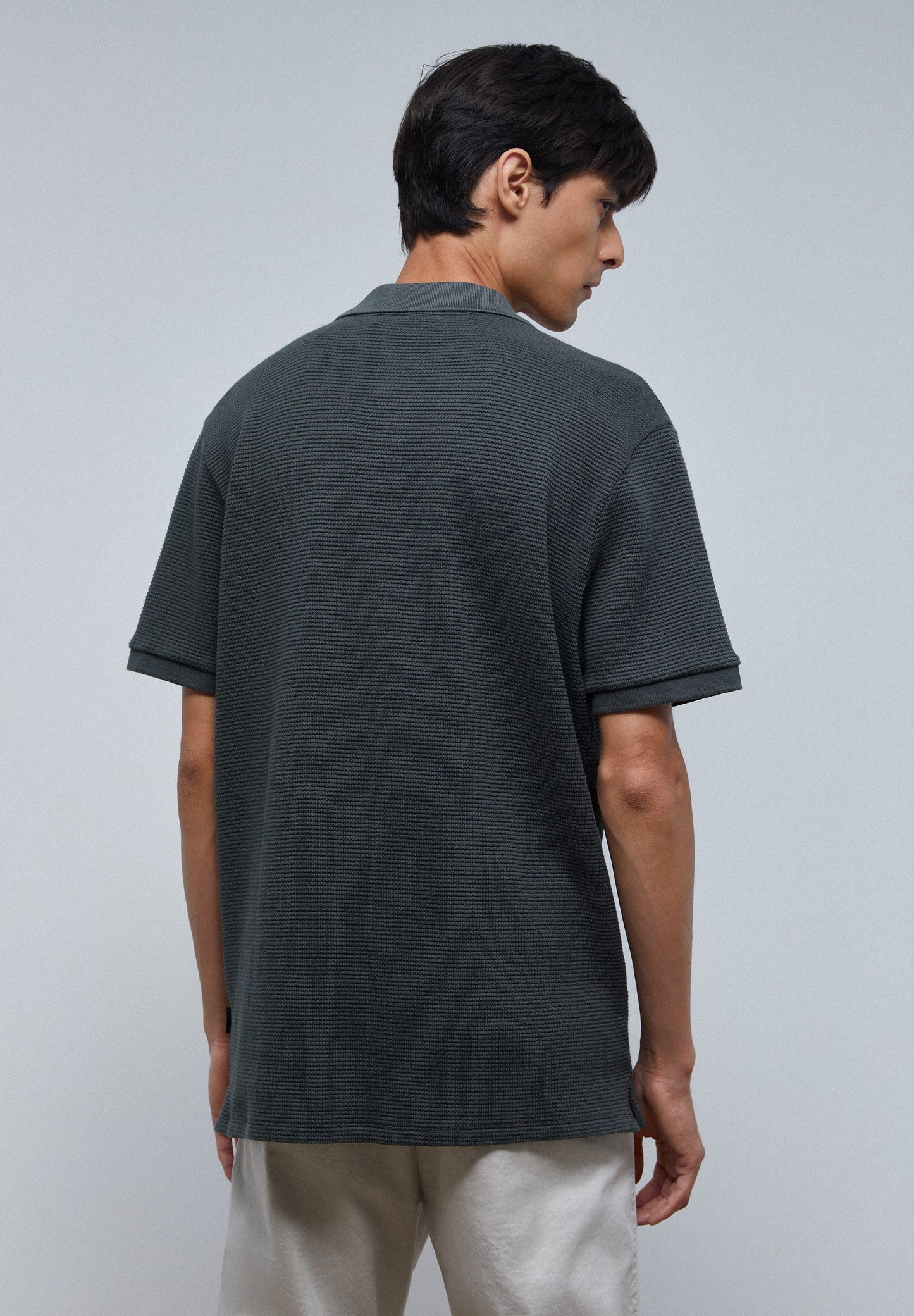 TEXTURED POLO SHIRT WITH SKULL