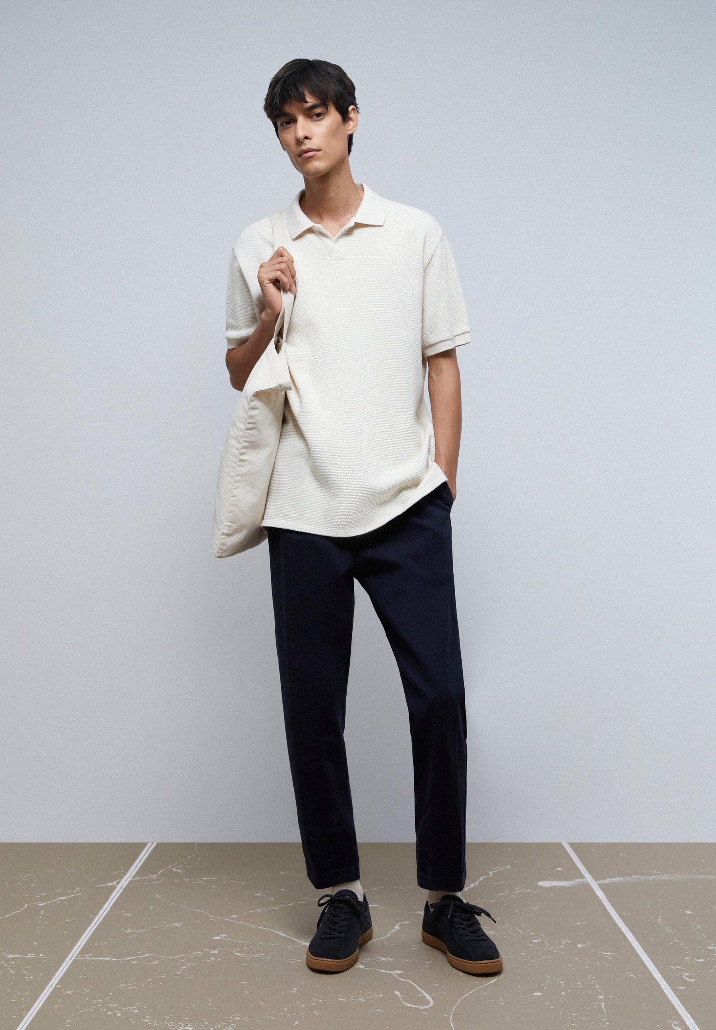 TEXTURED POLO SHIRT WITH SKULL