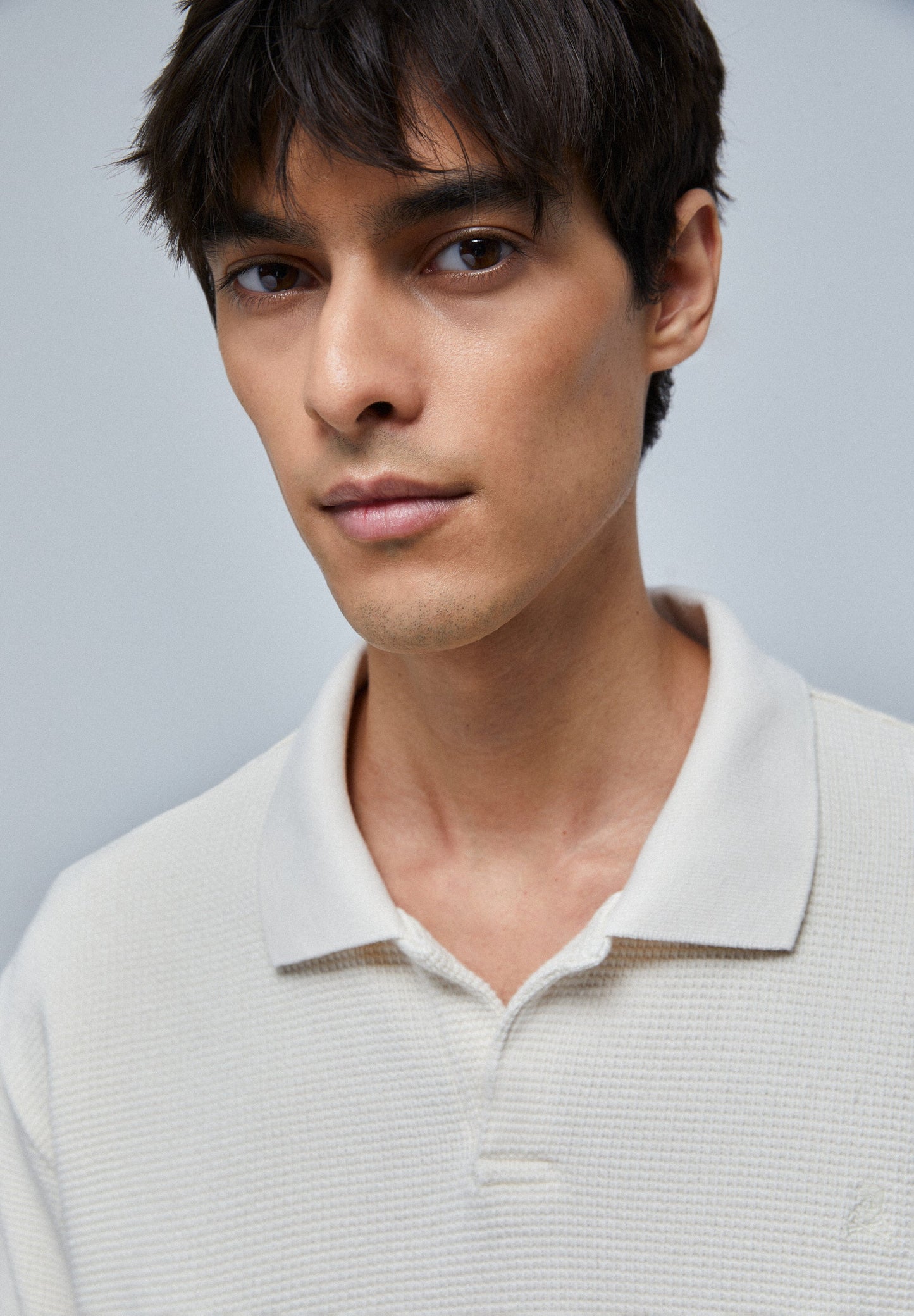 TEXTURED POLO SHIRT WITH SKULL