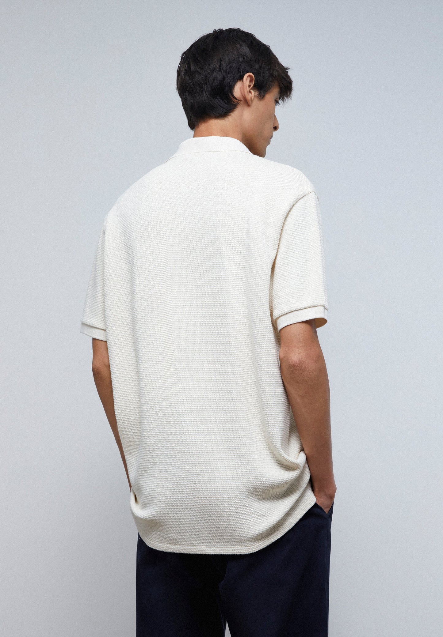 TEXTURED POLO SHIRT WITH SKULL