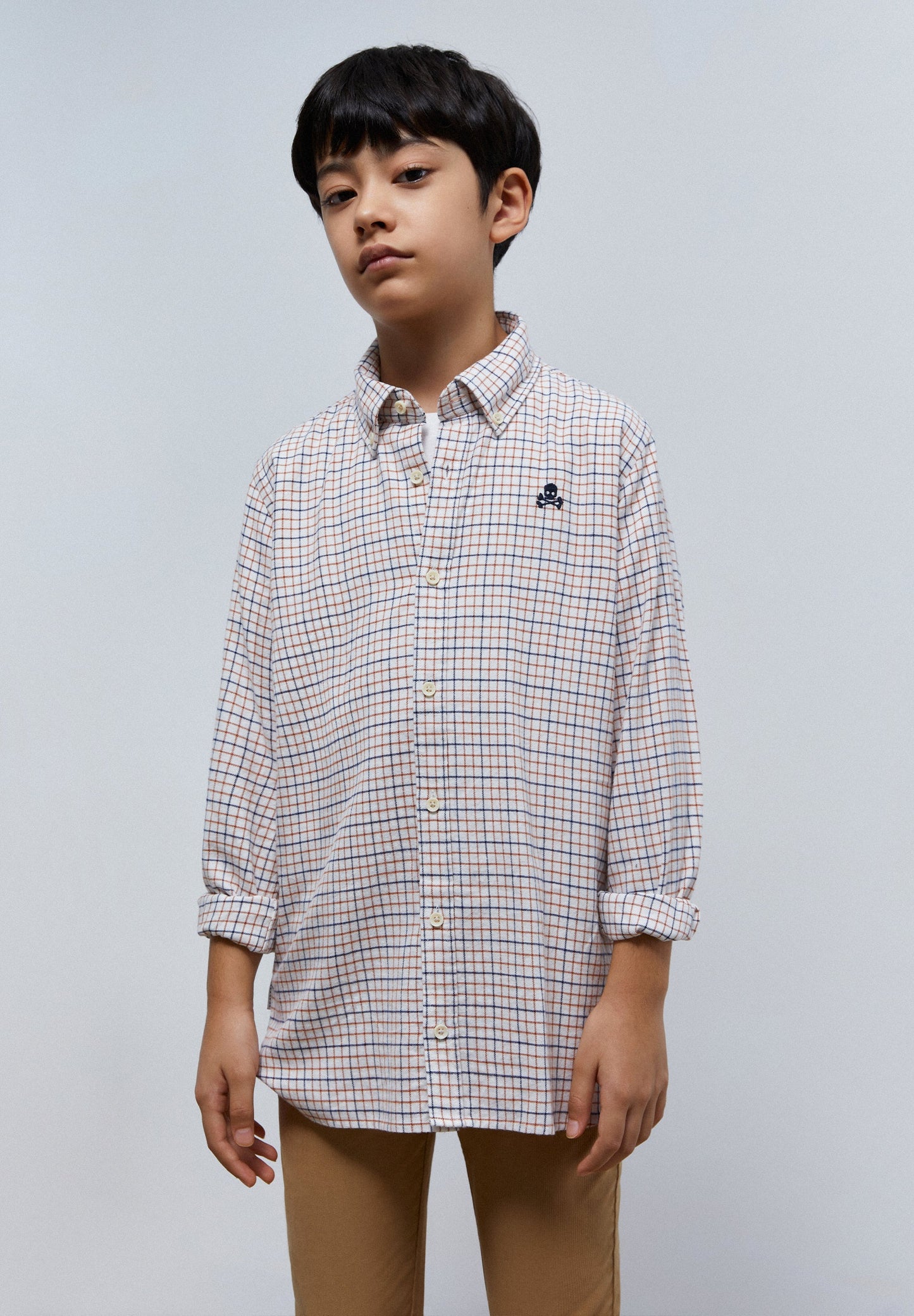 CHECK SHIRT WITH SKULL