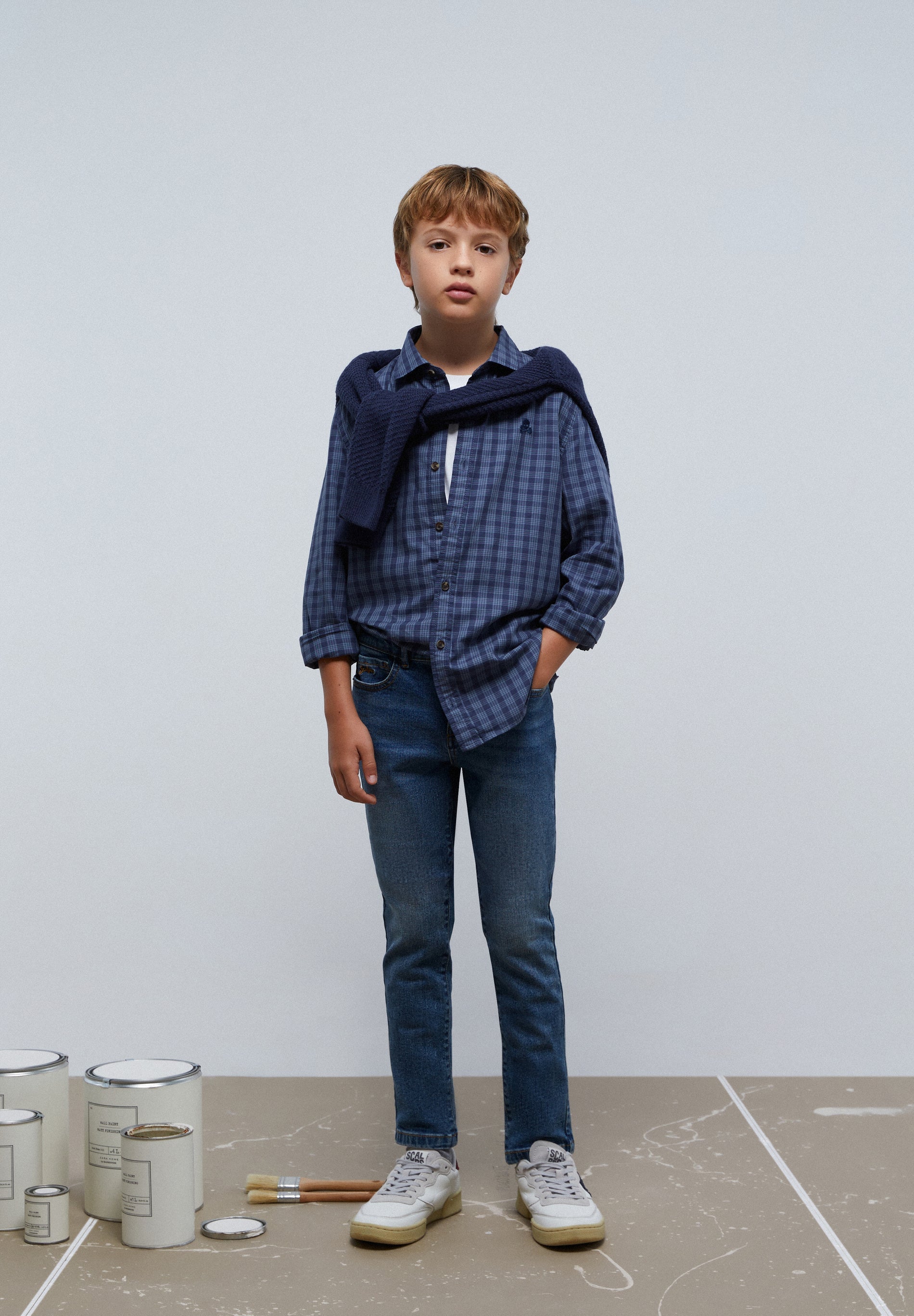 CHECK SHIRT WITH MATCHING SKULL