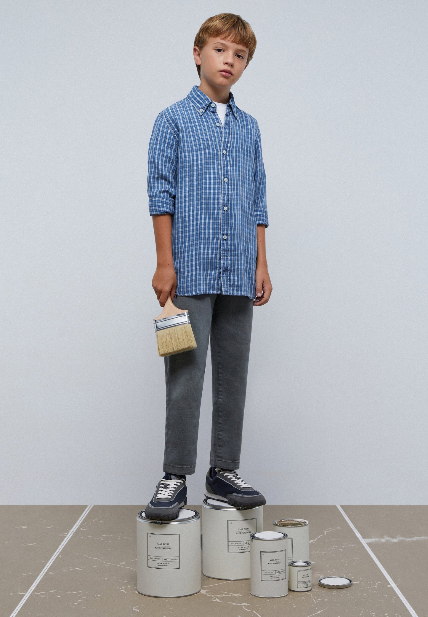 CHECKED DENIM SHIRT