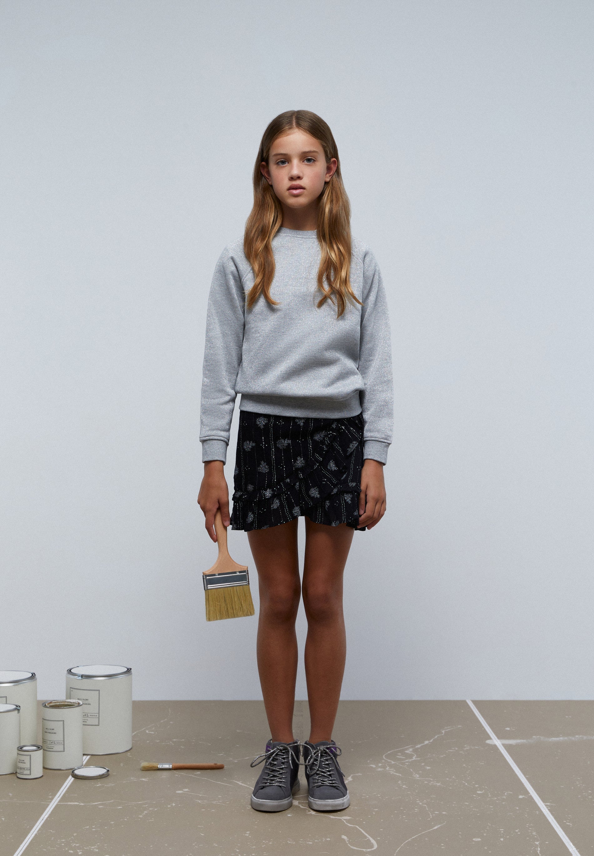 RAGLAN SLEEVE LUREX SWEATSHIRT