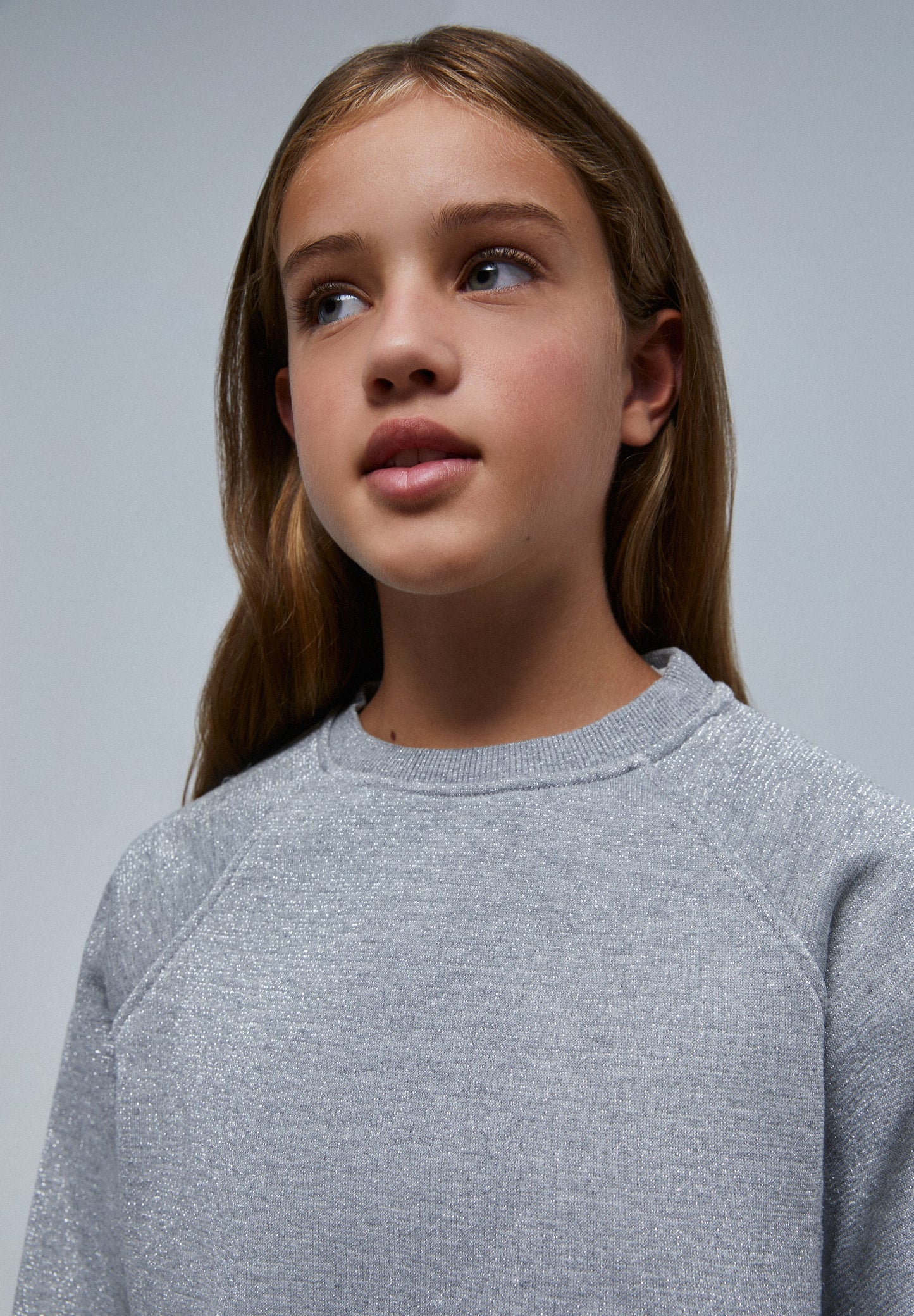 RAGLAN SLEEVE LUREX SWEATSHIRT