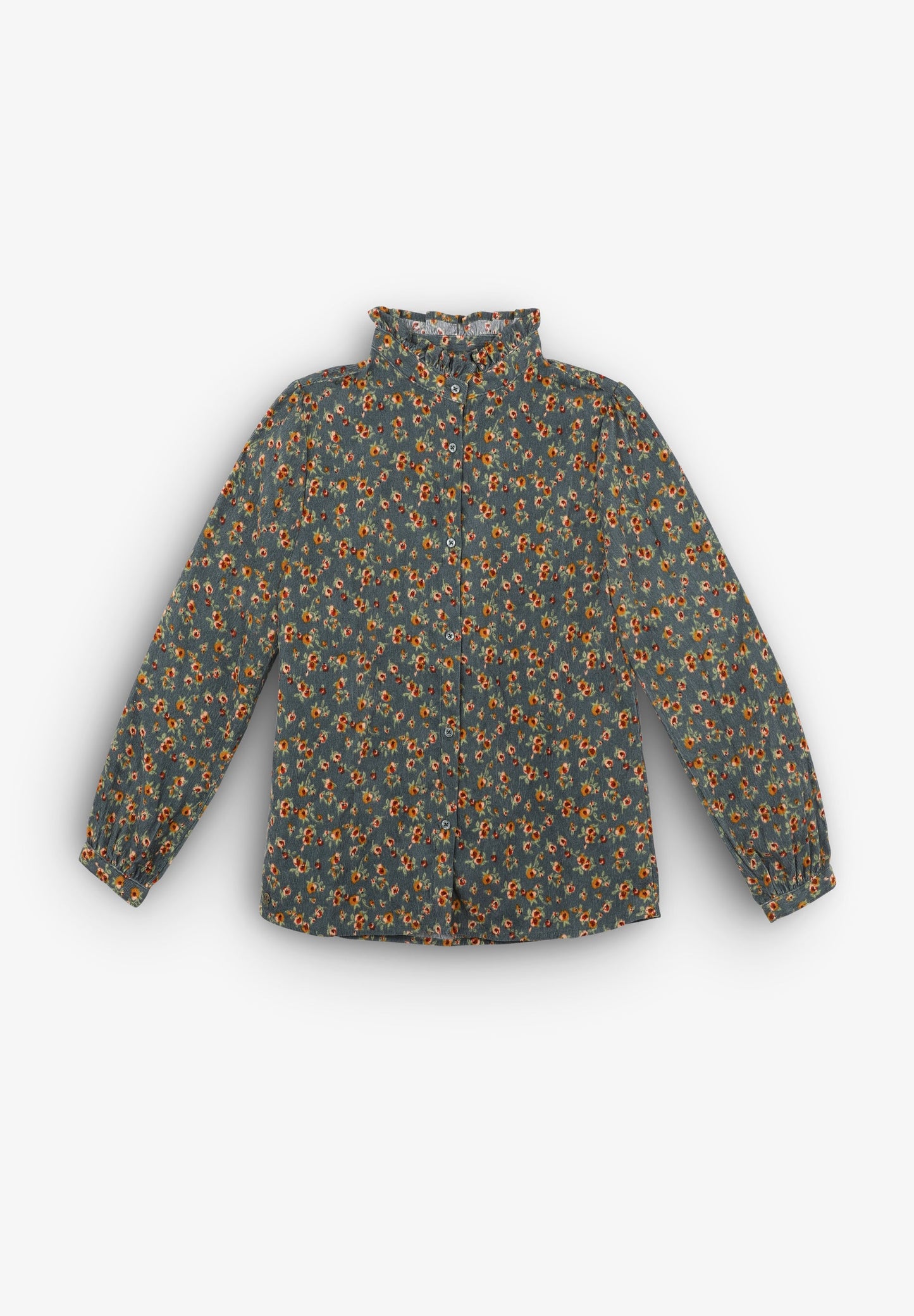 MICRO CORDUROY FLORAL BLOUSE