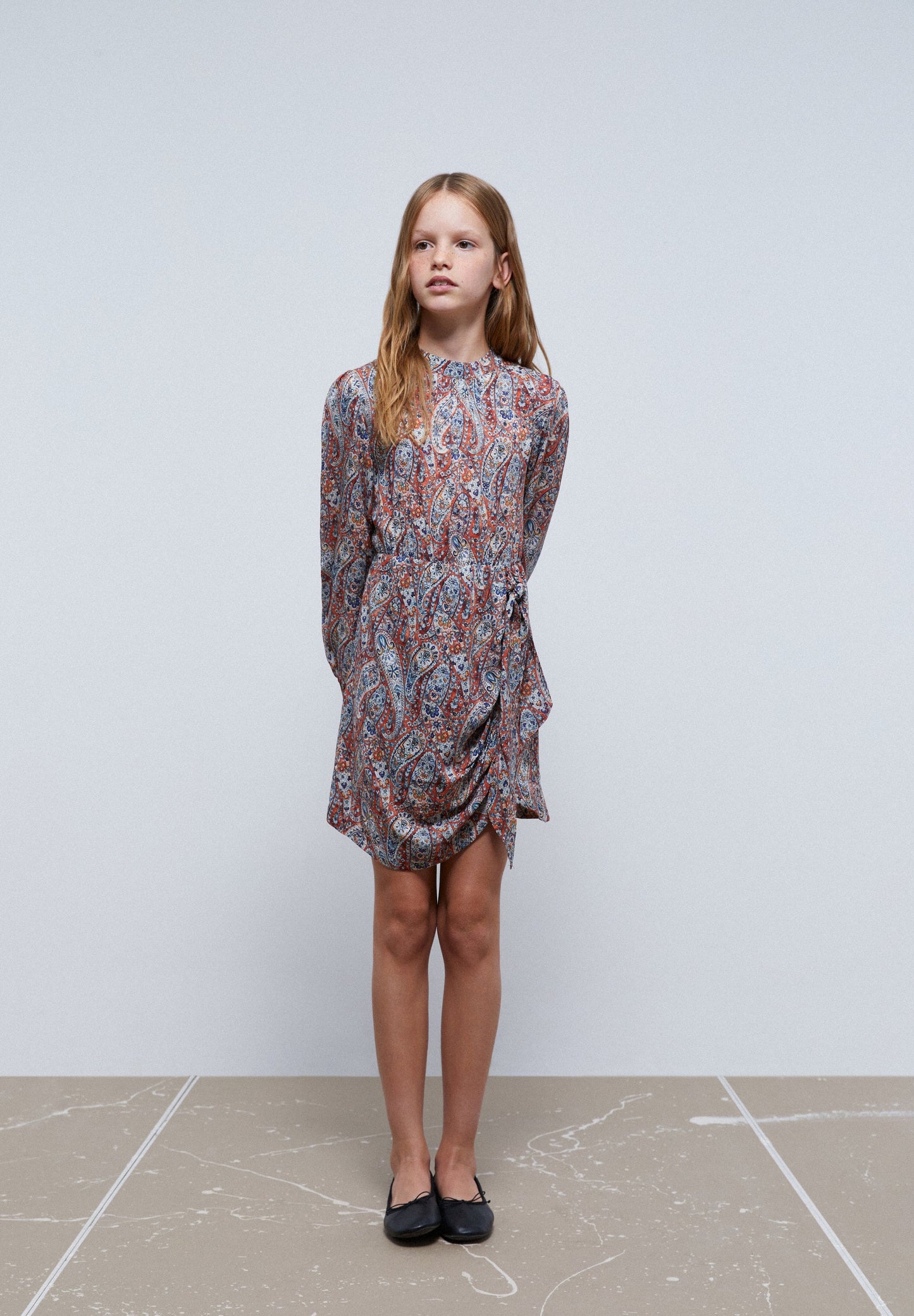 PAISLEY DRESS WITH BOW