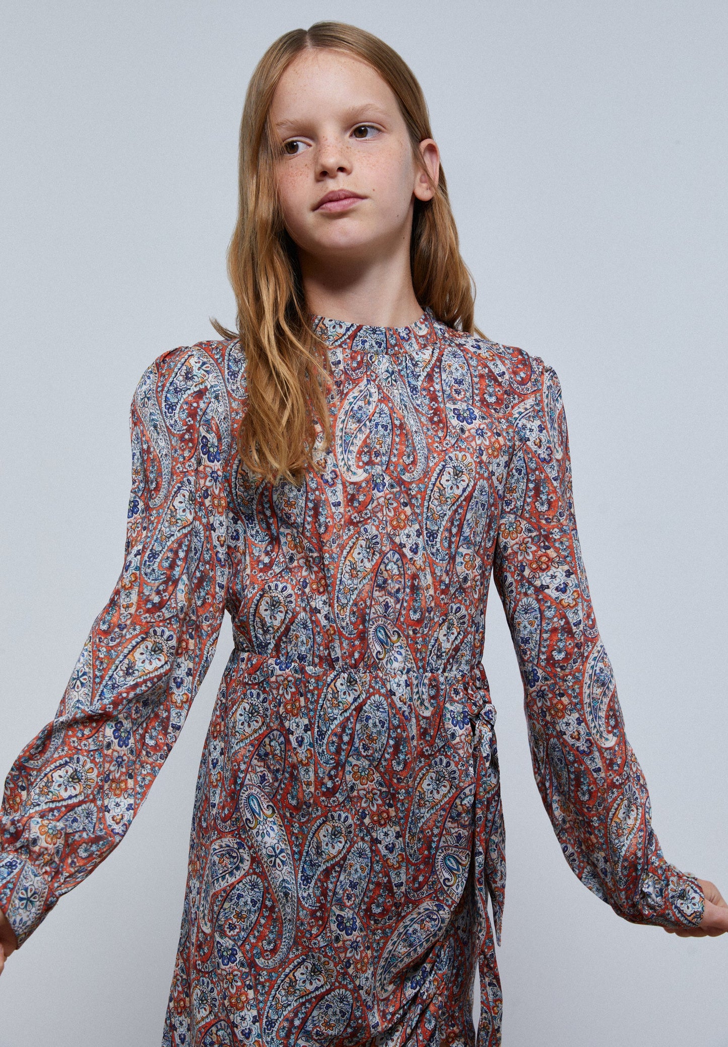 PAISLEY DRESS WITH BOW