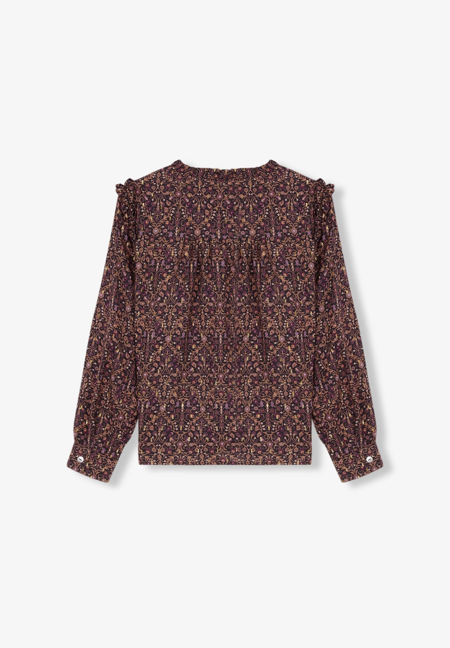 PRINT BLOUSE WITH FRILL