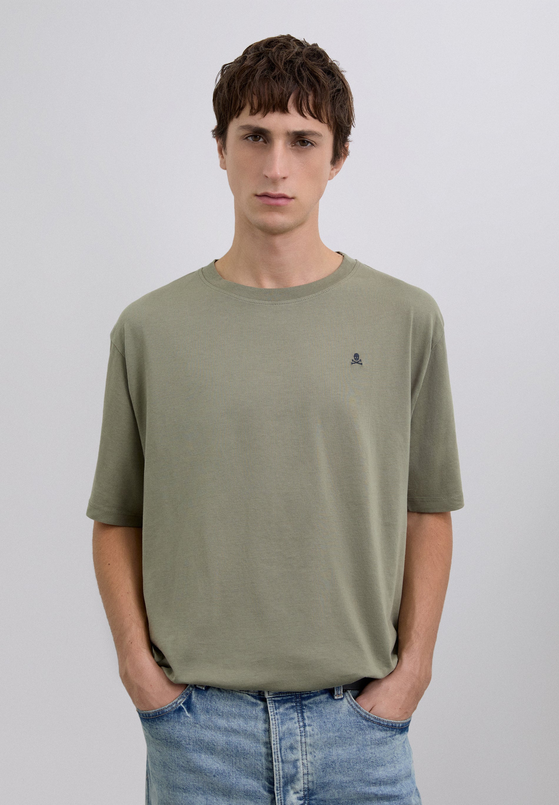 SC RELAXED FIT-T-SHIRT NOS MIT TOTENKOPF