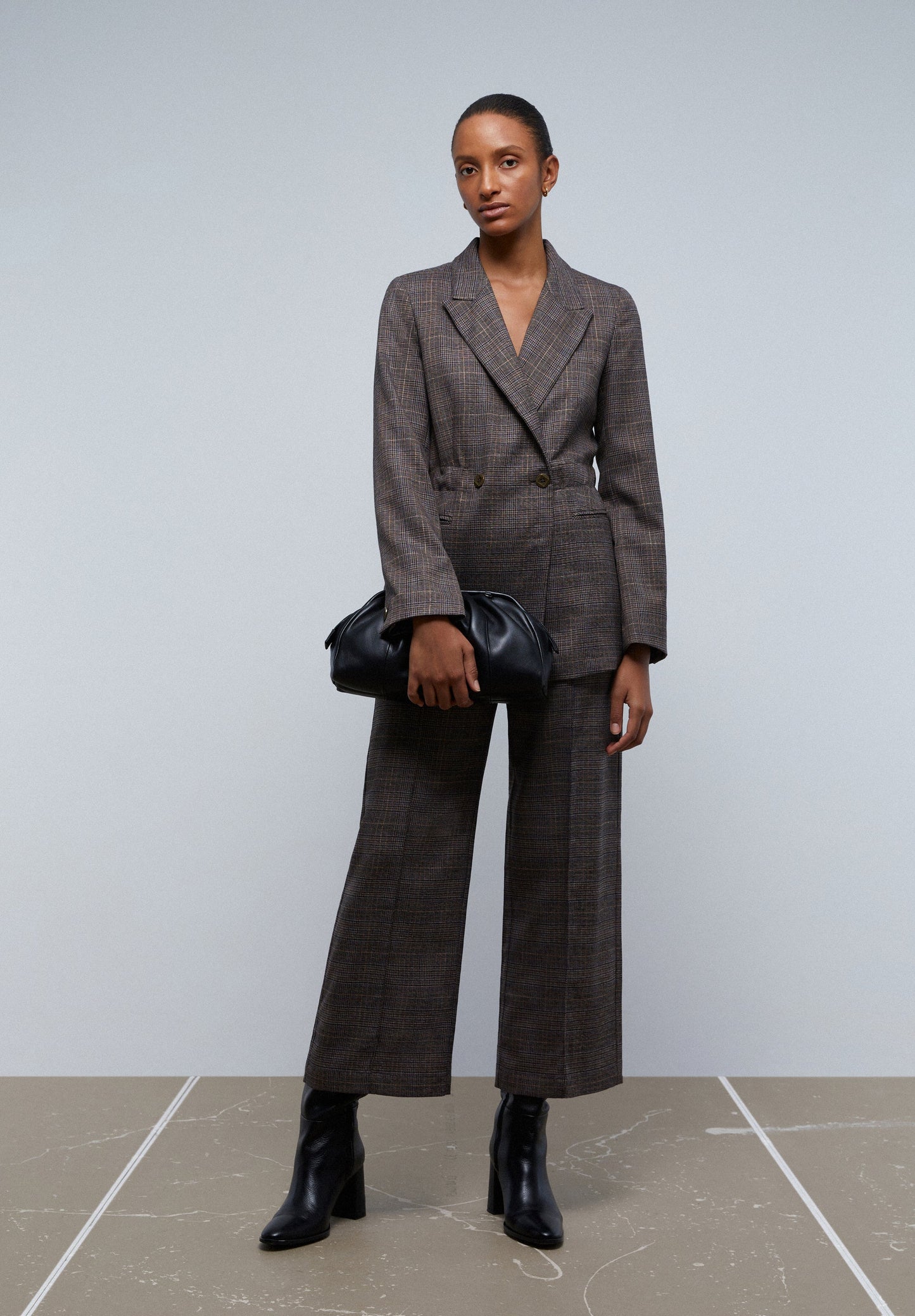 CHECK BLAZER WITH BUTTONS