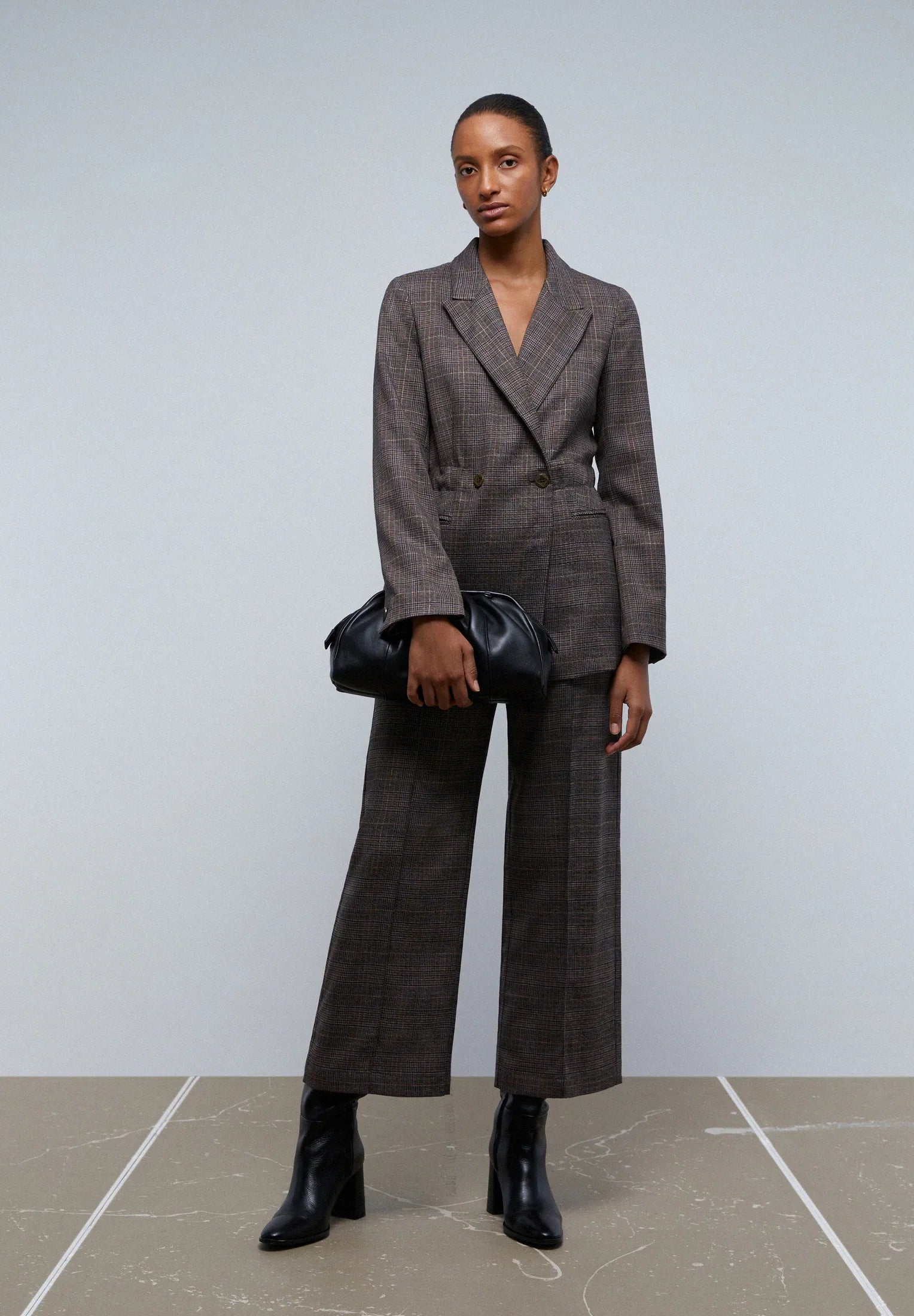 CROSSED LEG CHECK TROUSERS