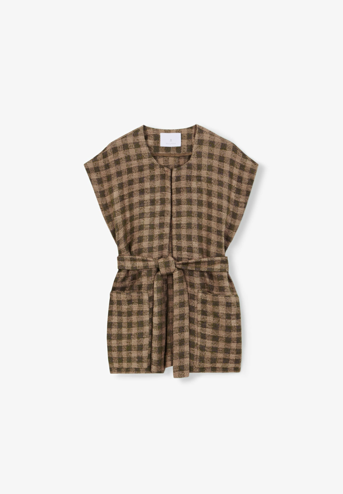 CHECK GILET WITH BOW
