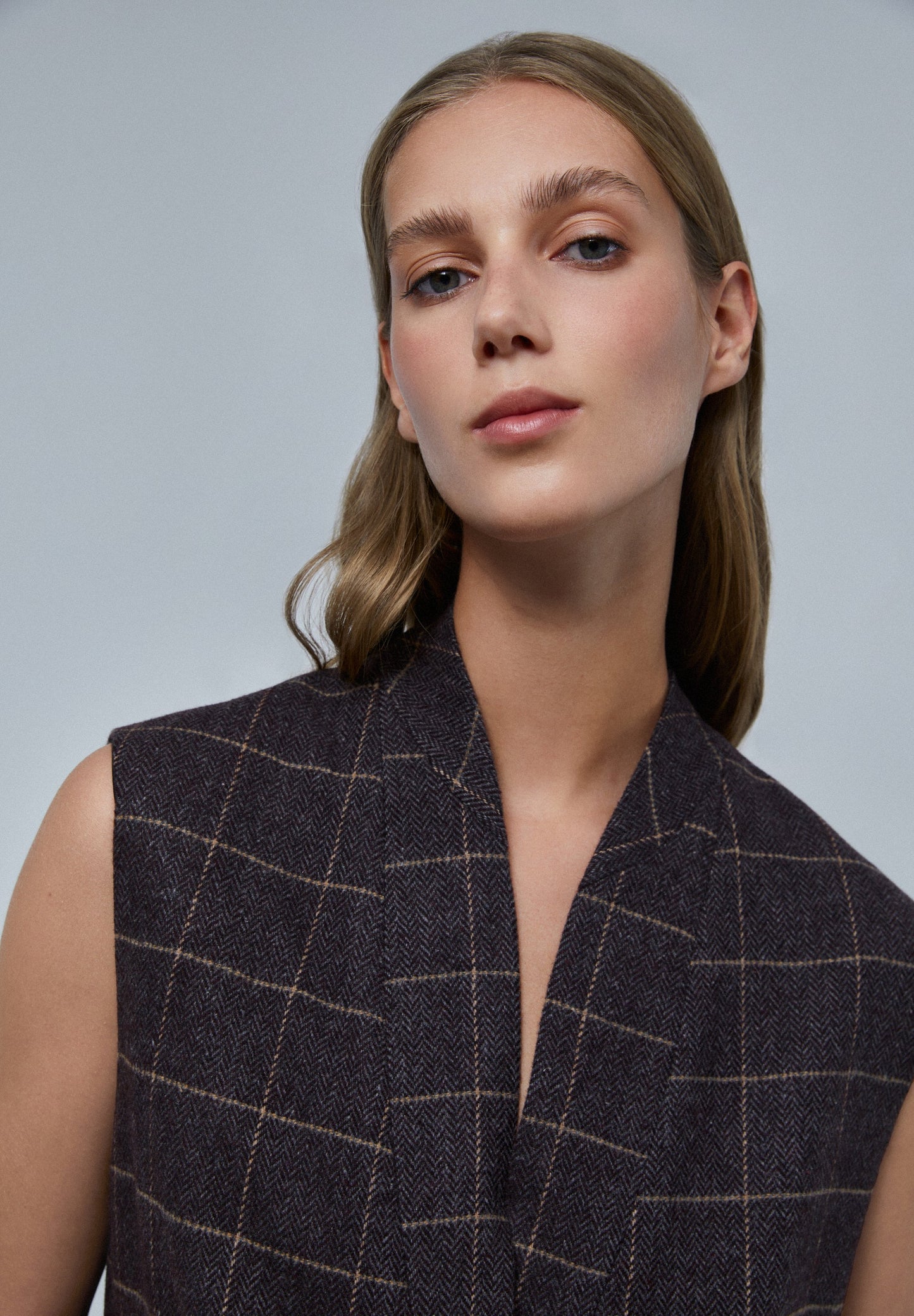 LONG CHECKED WAISTCOAT