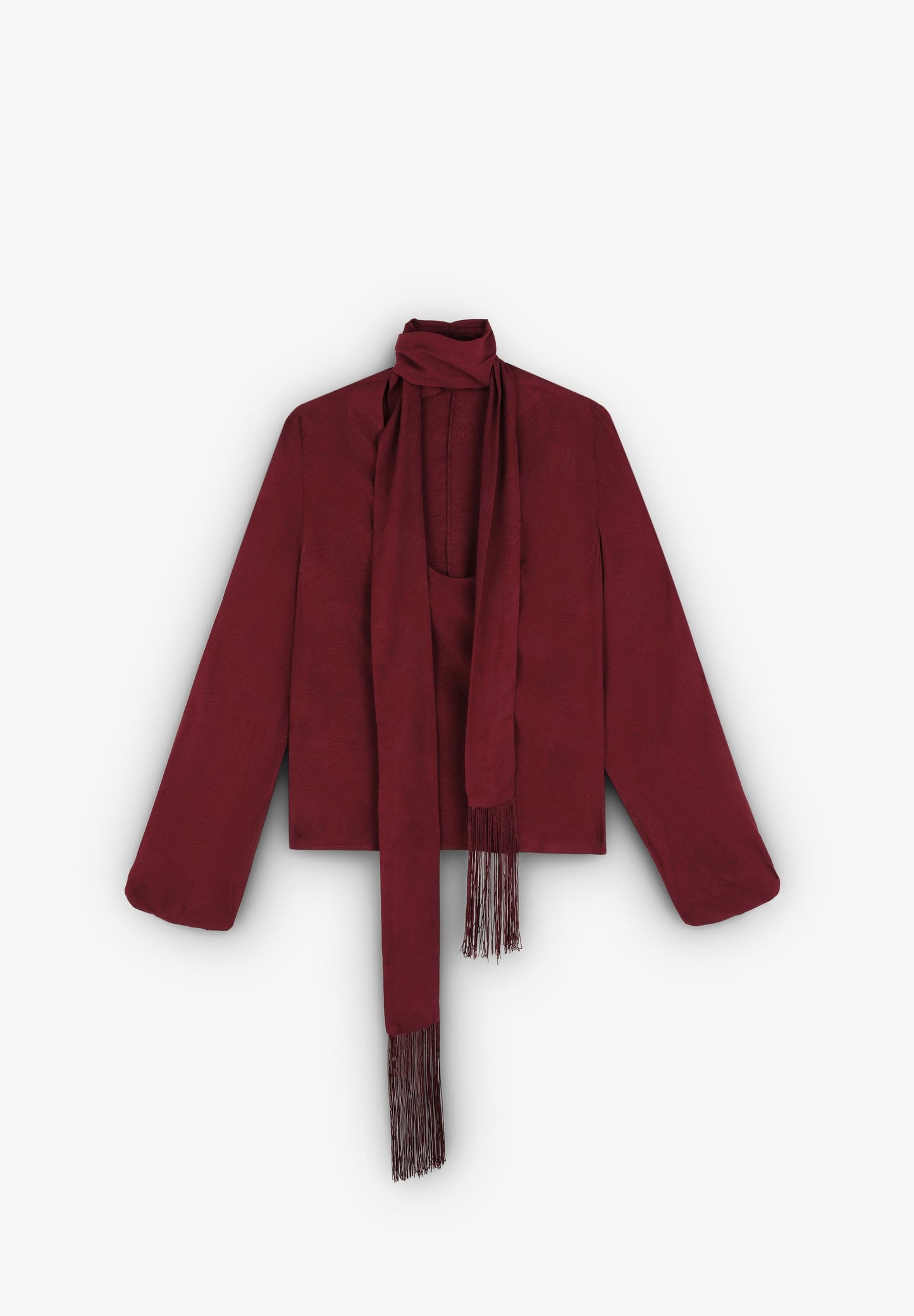 JACQUARD BLOUSE WITH BOW ON THE COLLAR