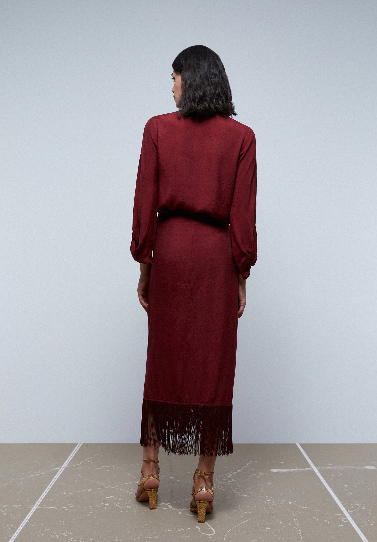 FRINGE JACQUARD SKIRT