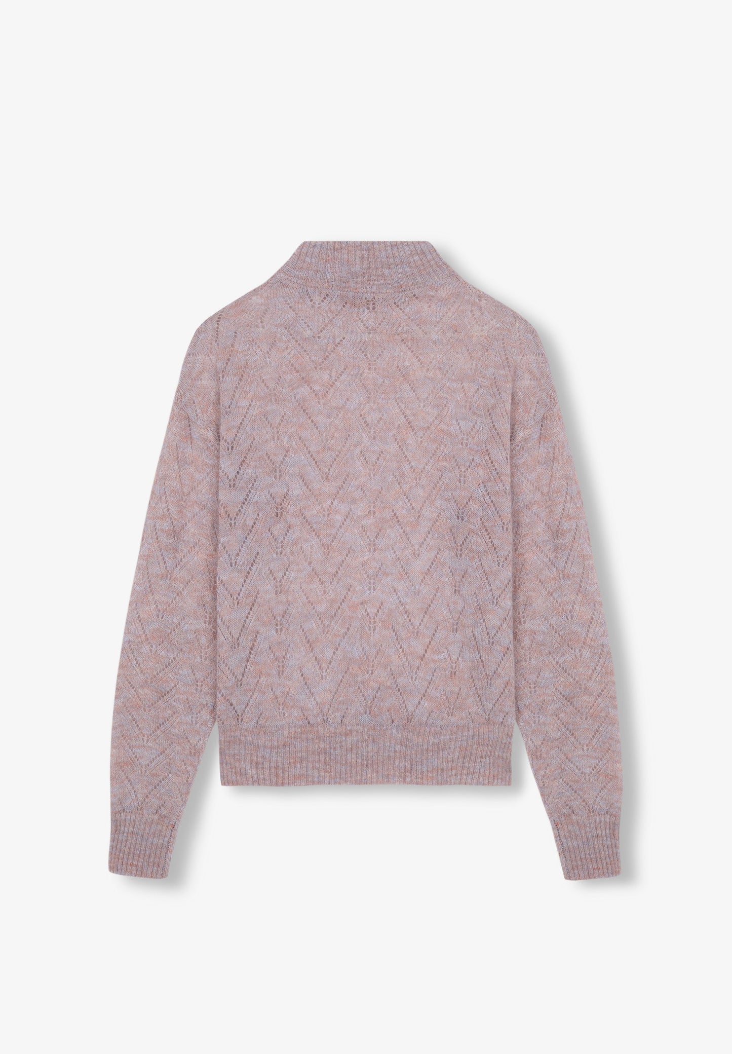 DIE-CUT SWEATER WITH PERKINS COLLAR
