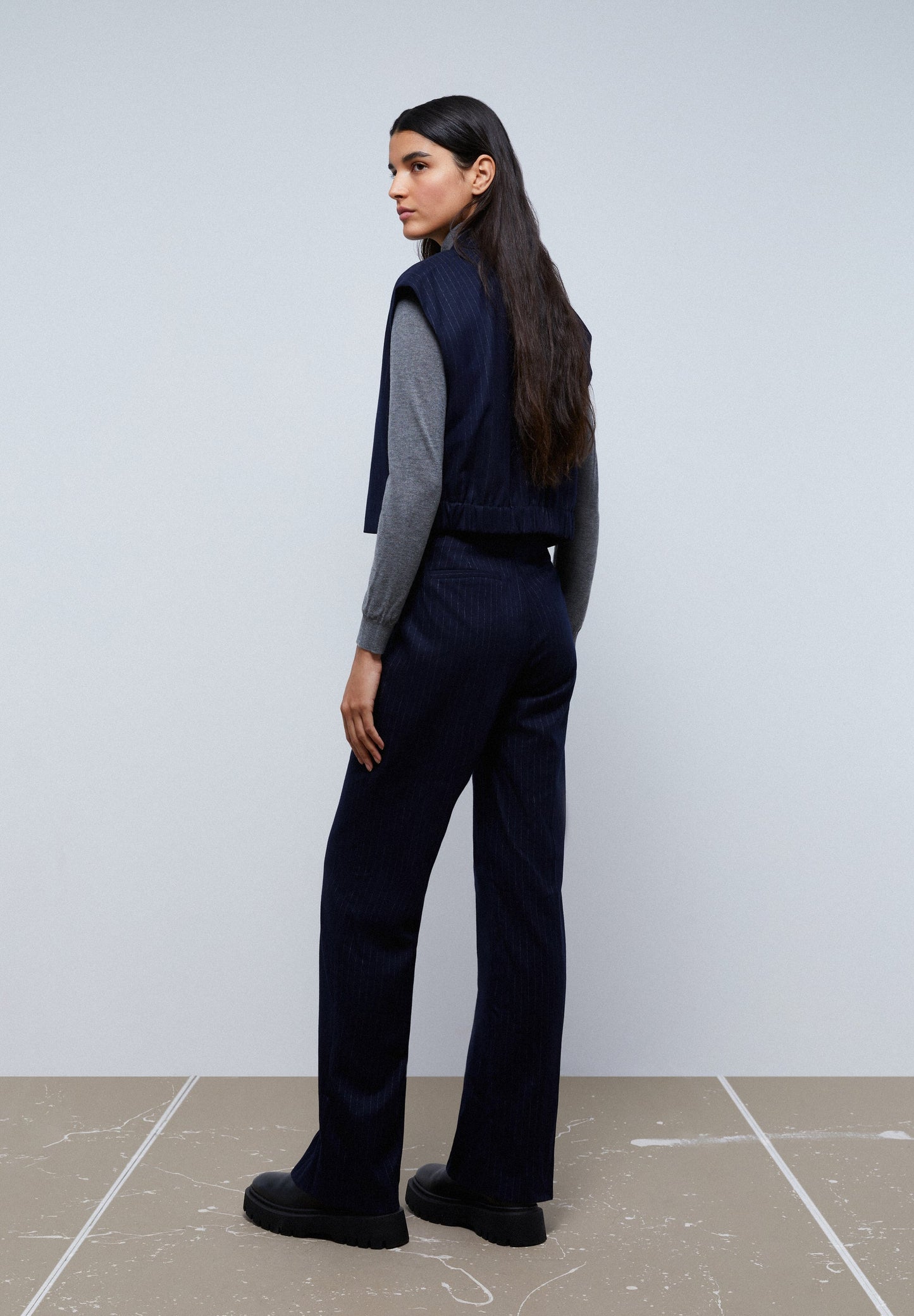 STRAIGHT PINSTRIPE TROUSERS