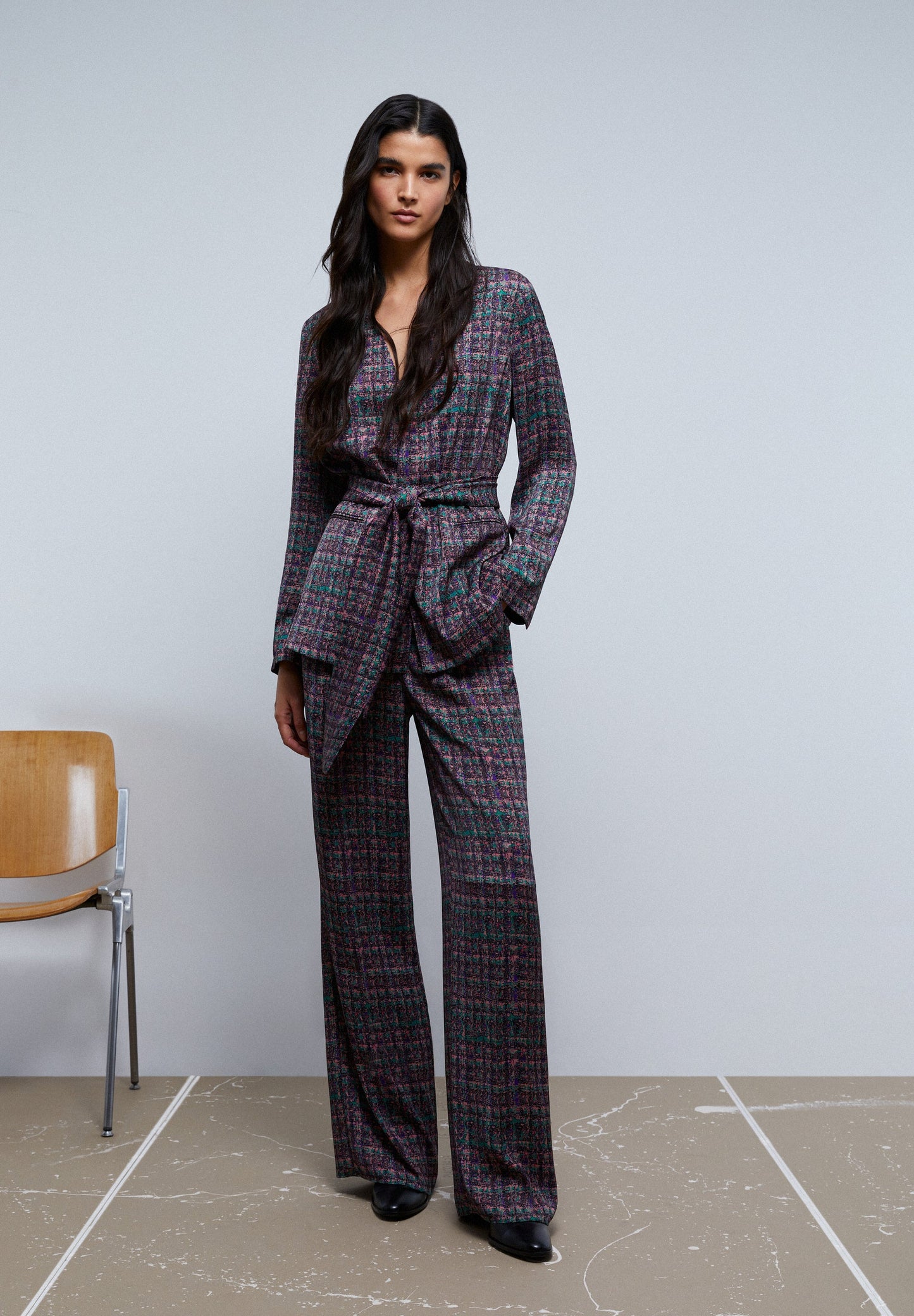 FLOWING CHECK TROUSERS