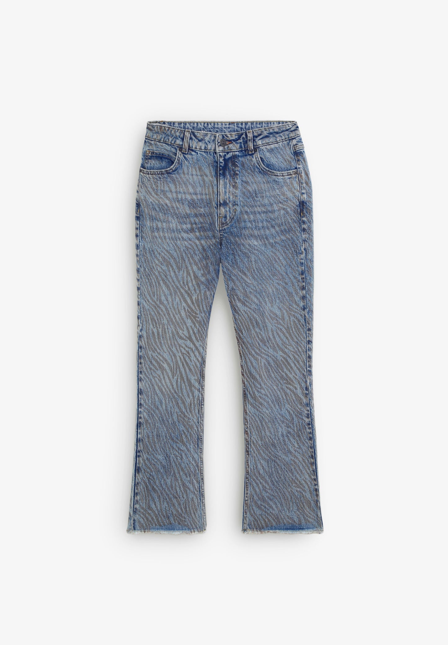 ANIMAL PRINT FLARED ANKLE JEANS