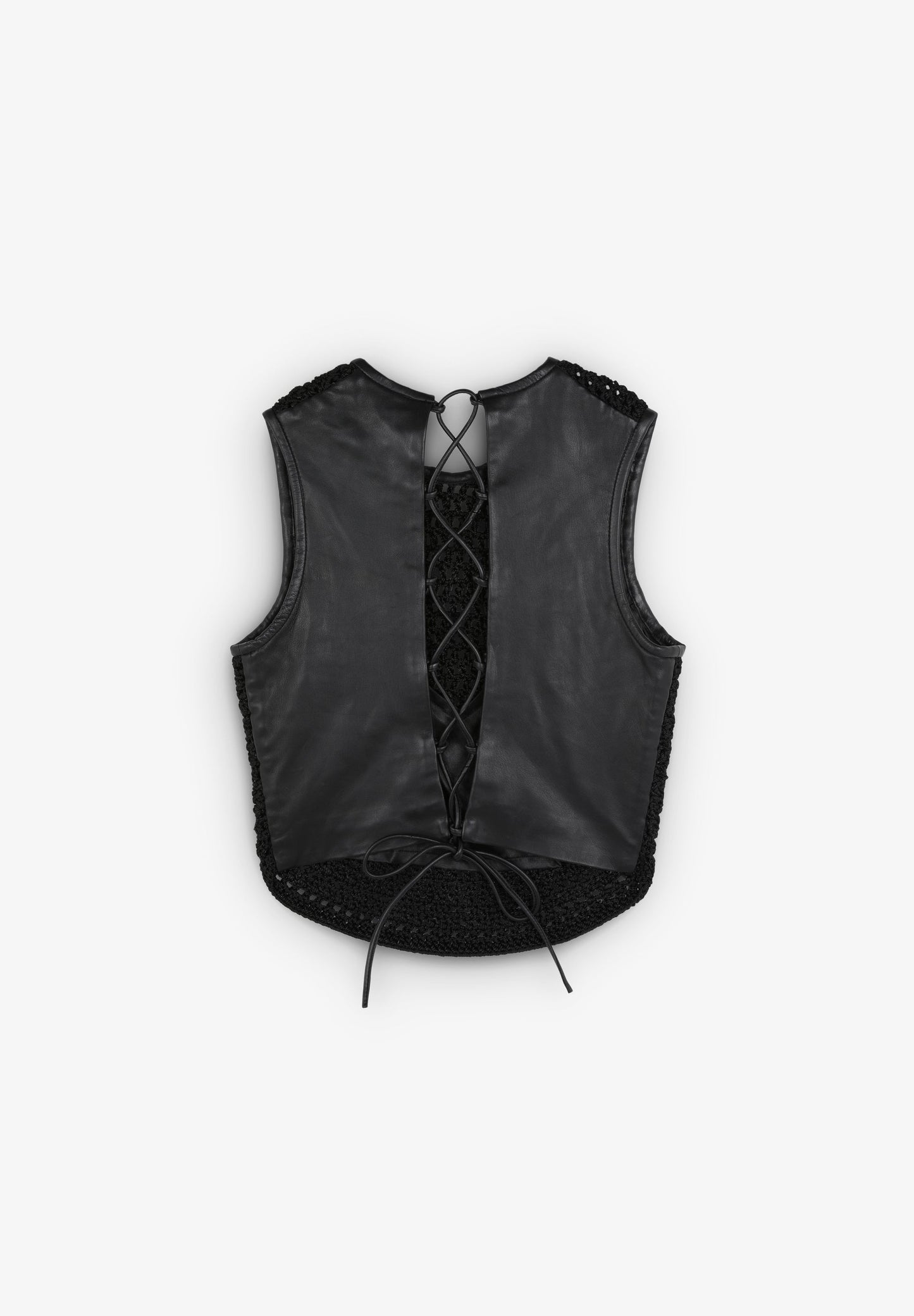 LEATHER TOP WITH BACK DETAIL