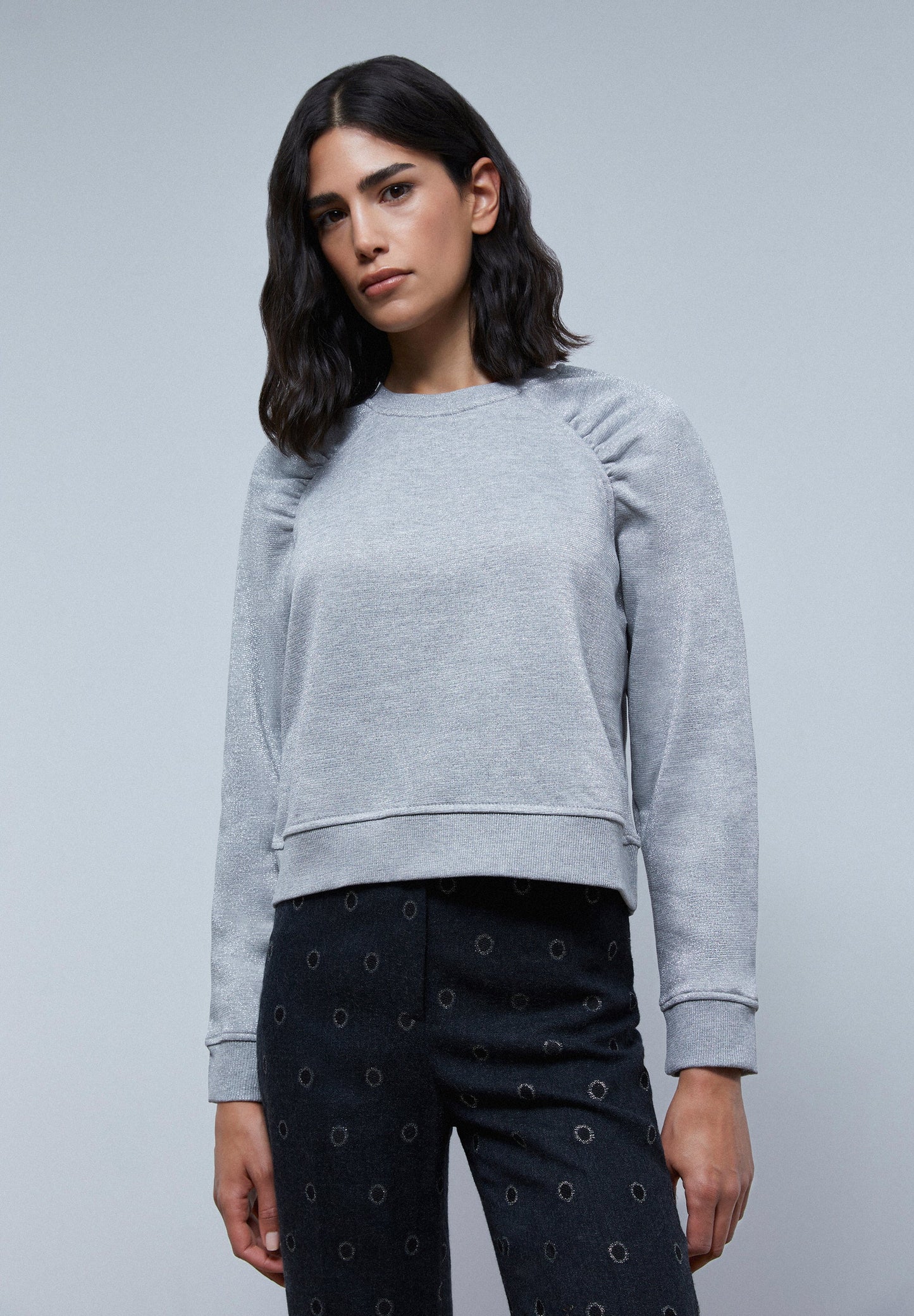 LUREX RUCHED SWEATSHIRT