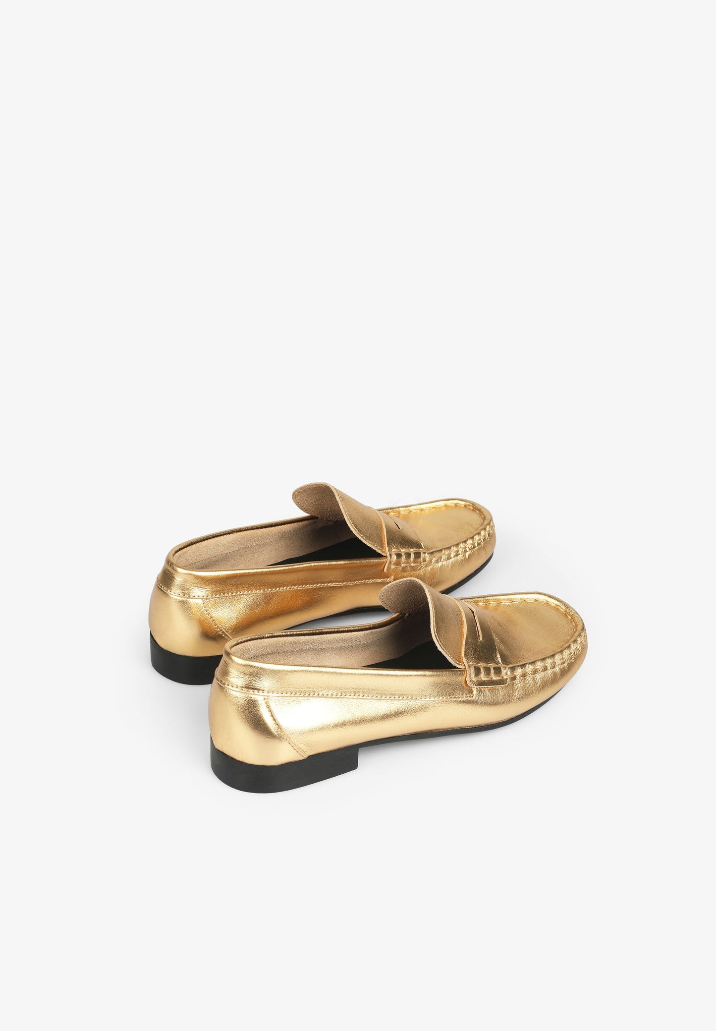 METALLIC LEATHER LOAFERS