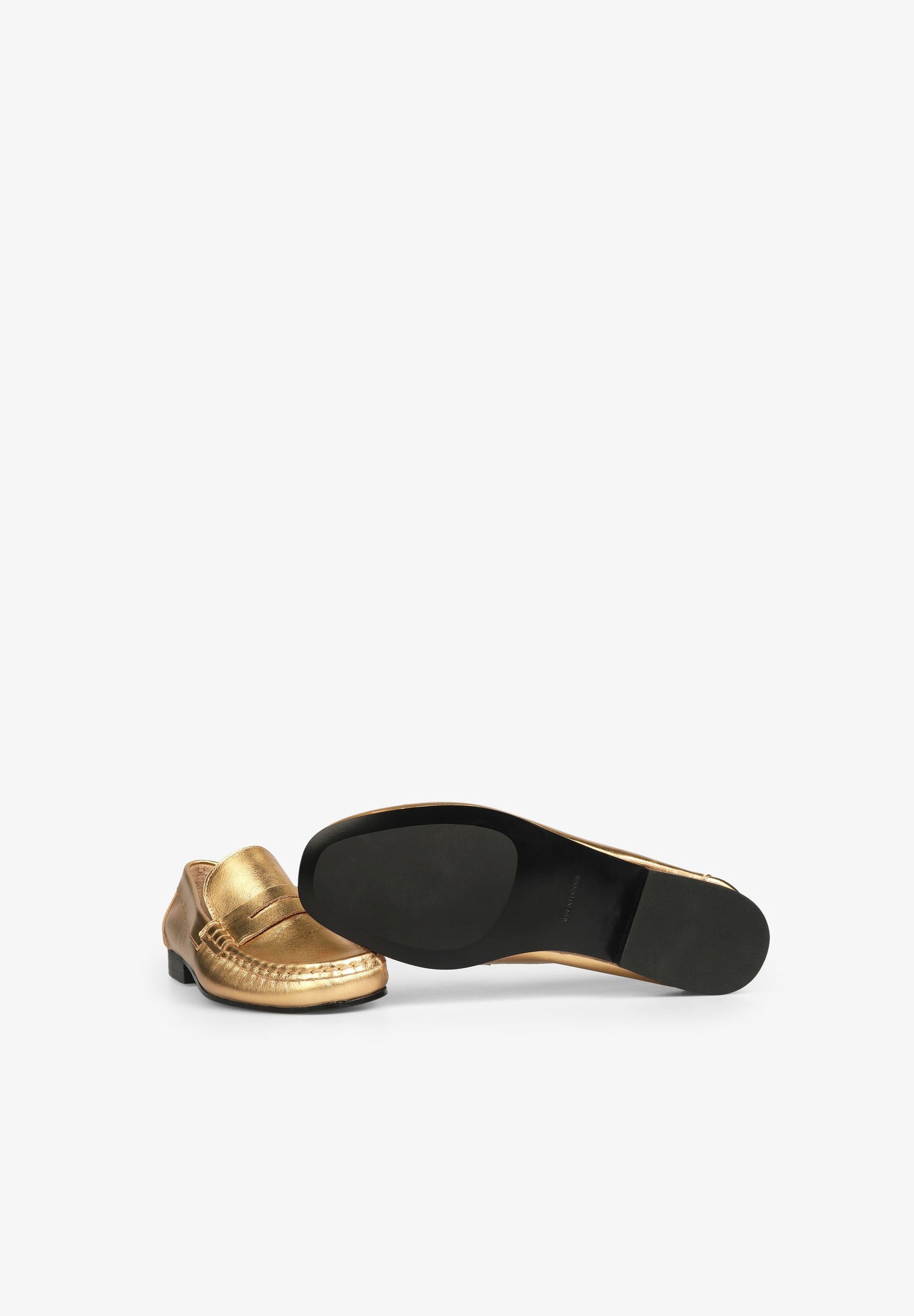 METALLIC LEATHER LOAFERS