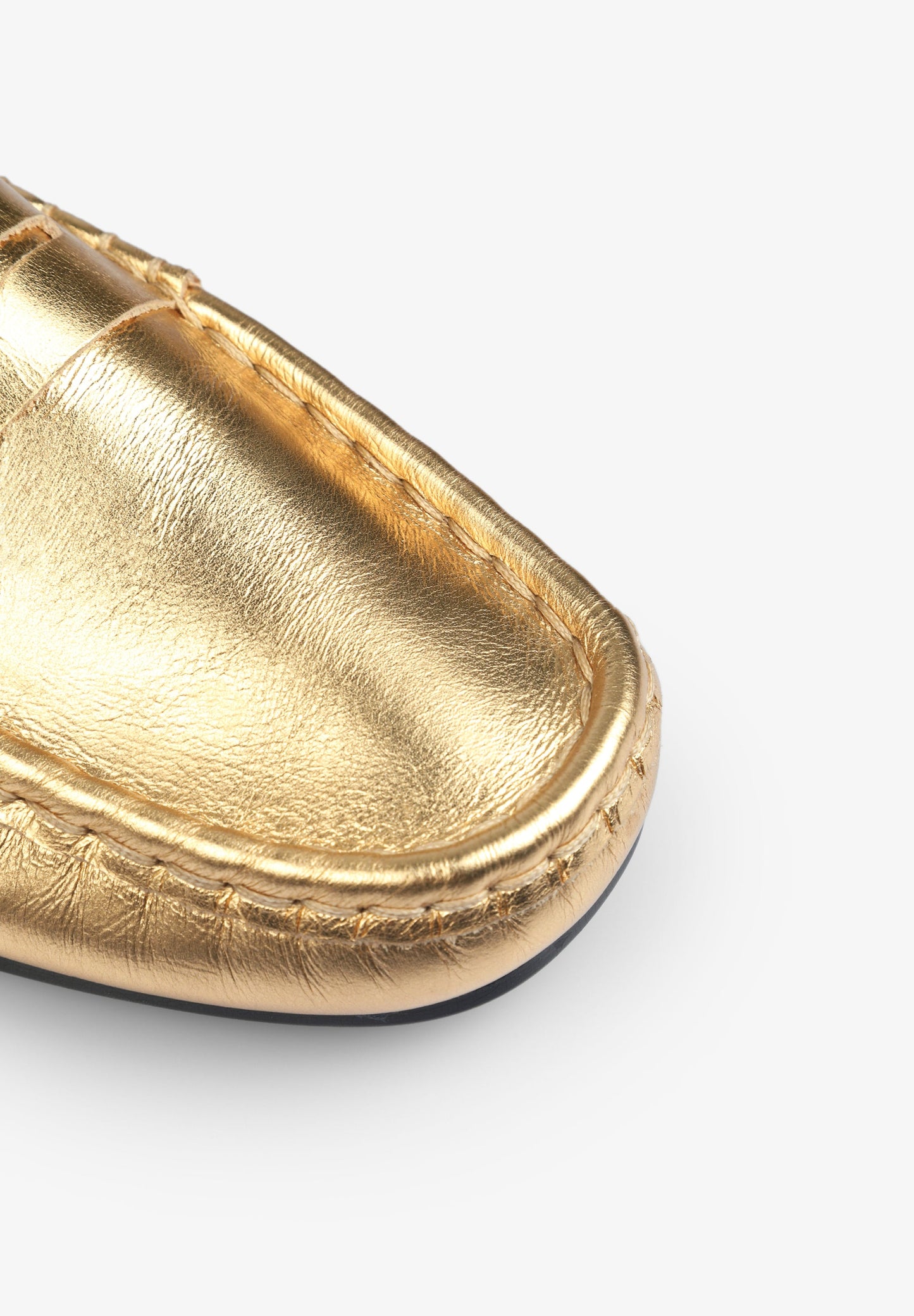 METALLIC LEATHER LOAFERS