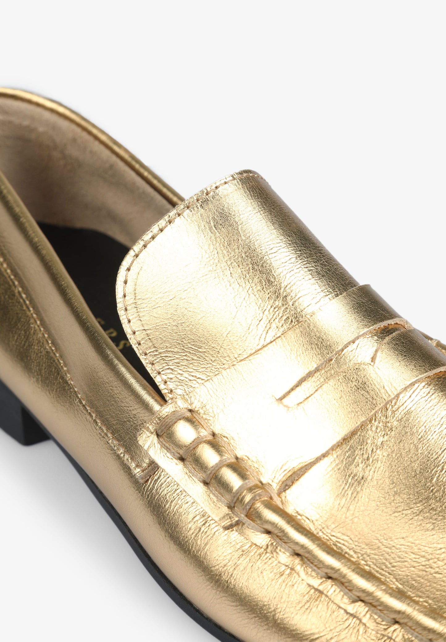 METALLIC LEATHER LOAFERS