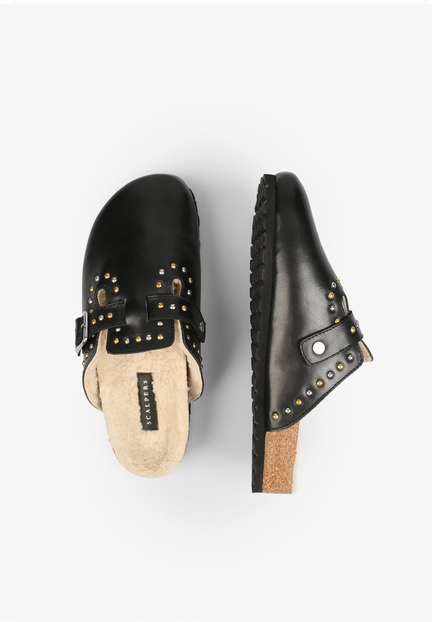 LEATHER CLOGS WITH STUDS