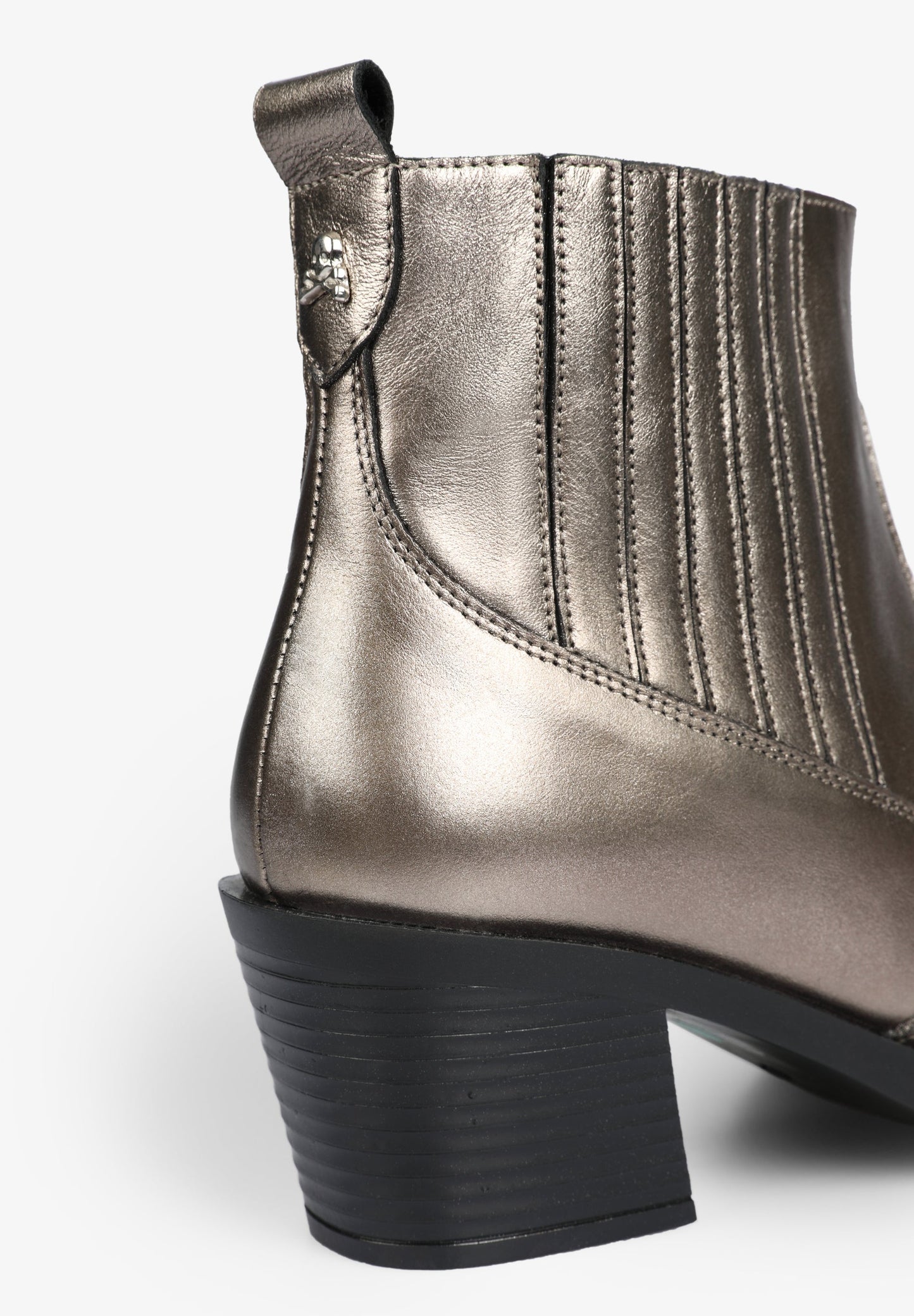 METALLIC COWBOY ANKLE BOOTS