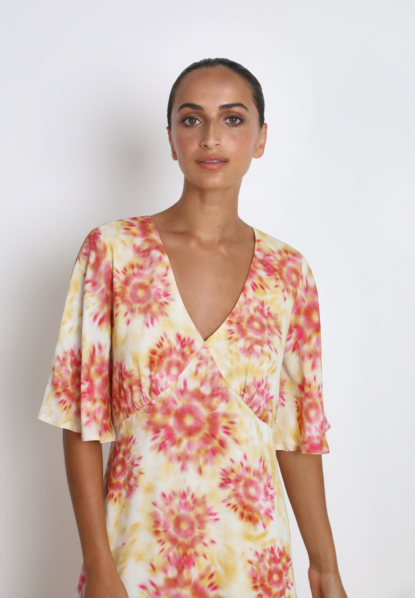 SATIN DRESS WITH BACK DETAIL