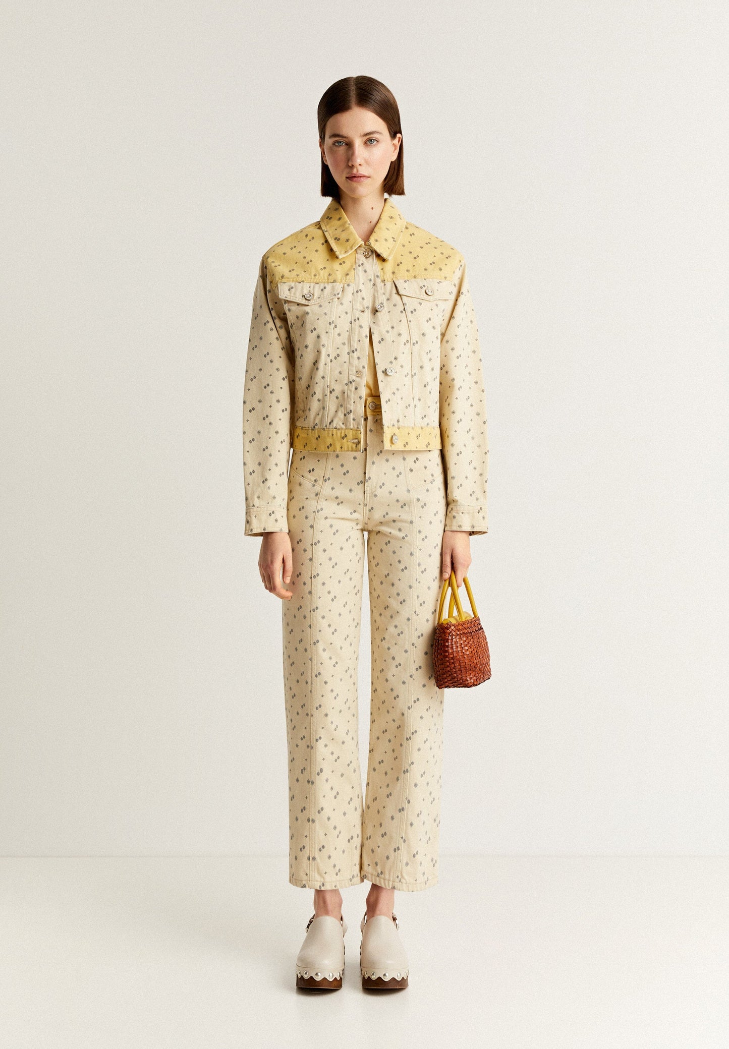 DENIM JACKET WITH ETHNIC MOTIFS