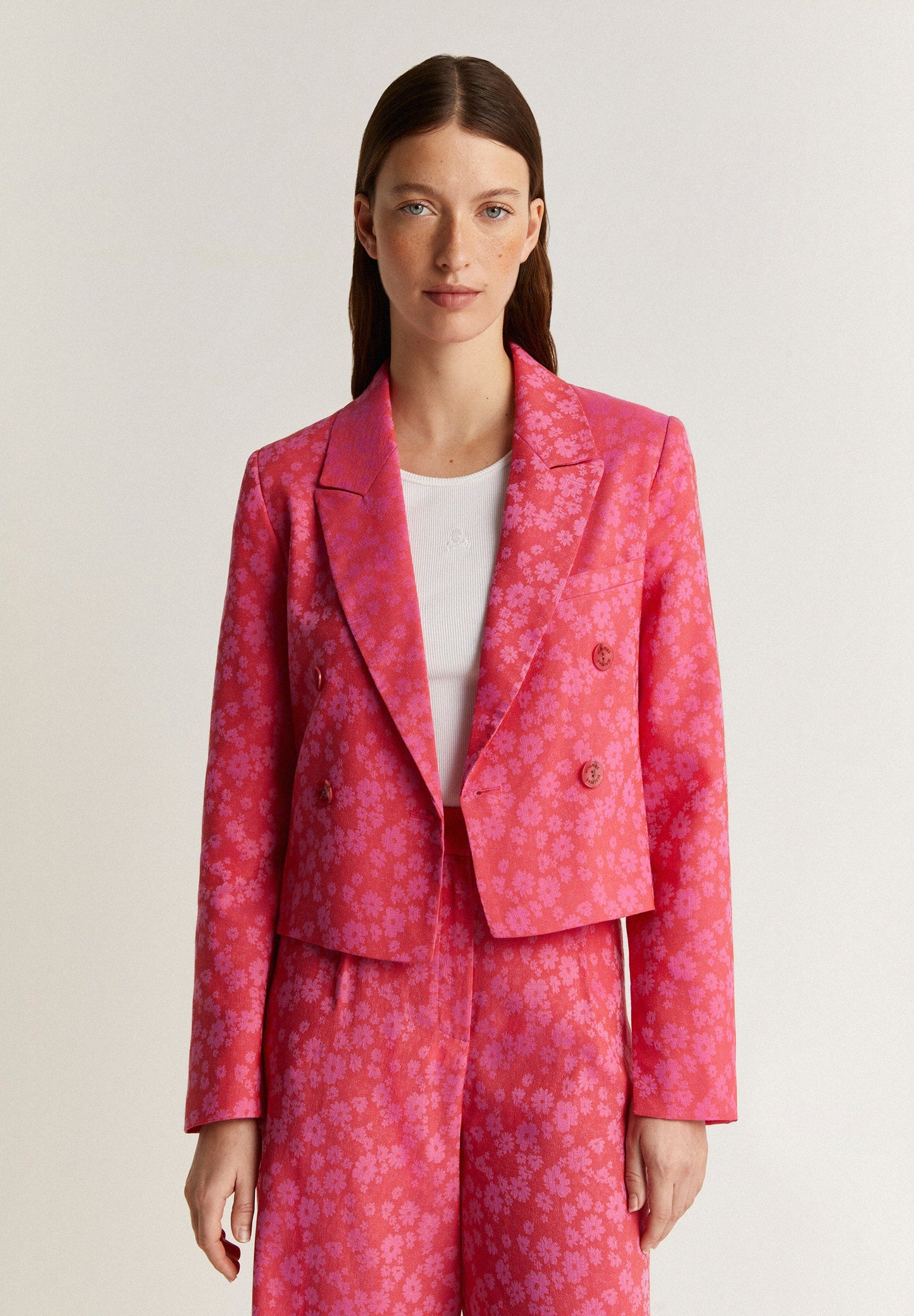 FLORAL JACQUARD BLAZER