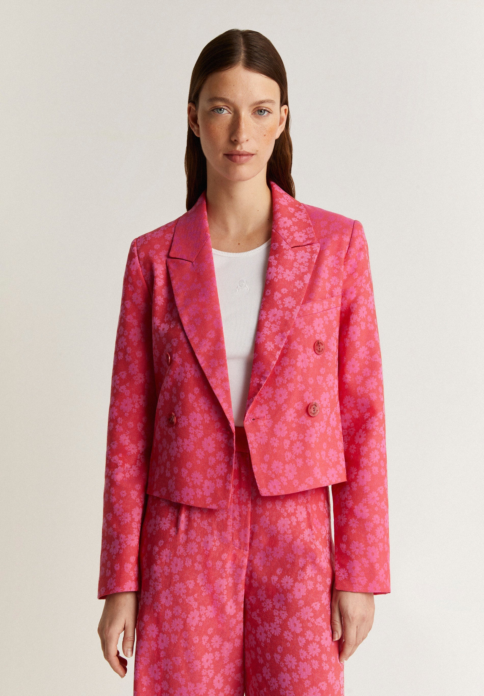 FLORAL JACQUARD BLAZER