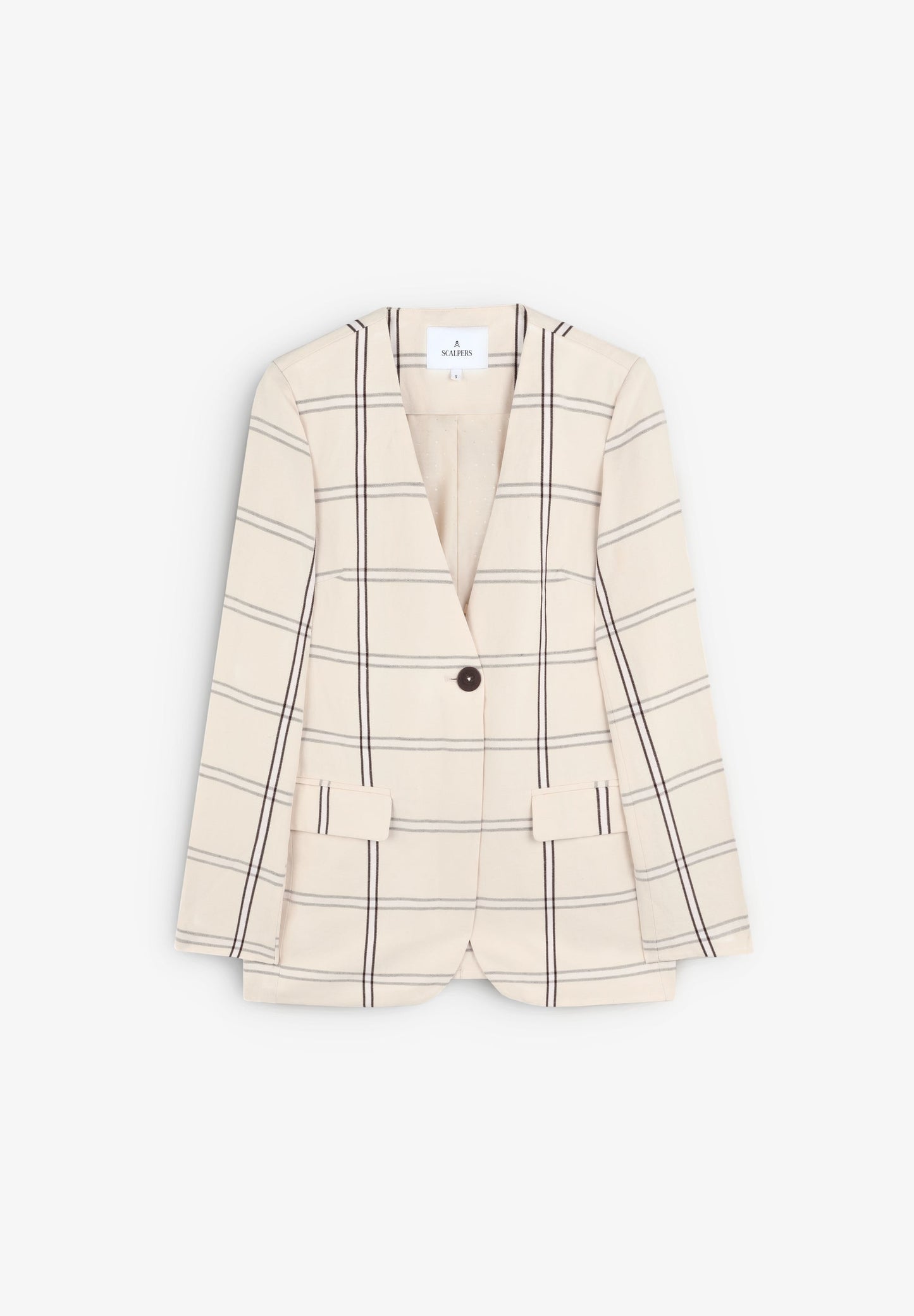V-NECK CHECK BLAZER