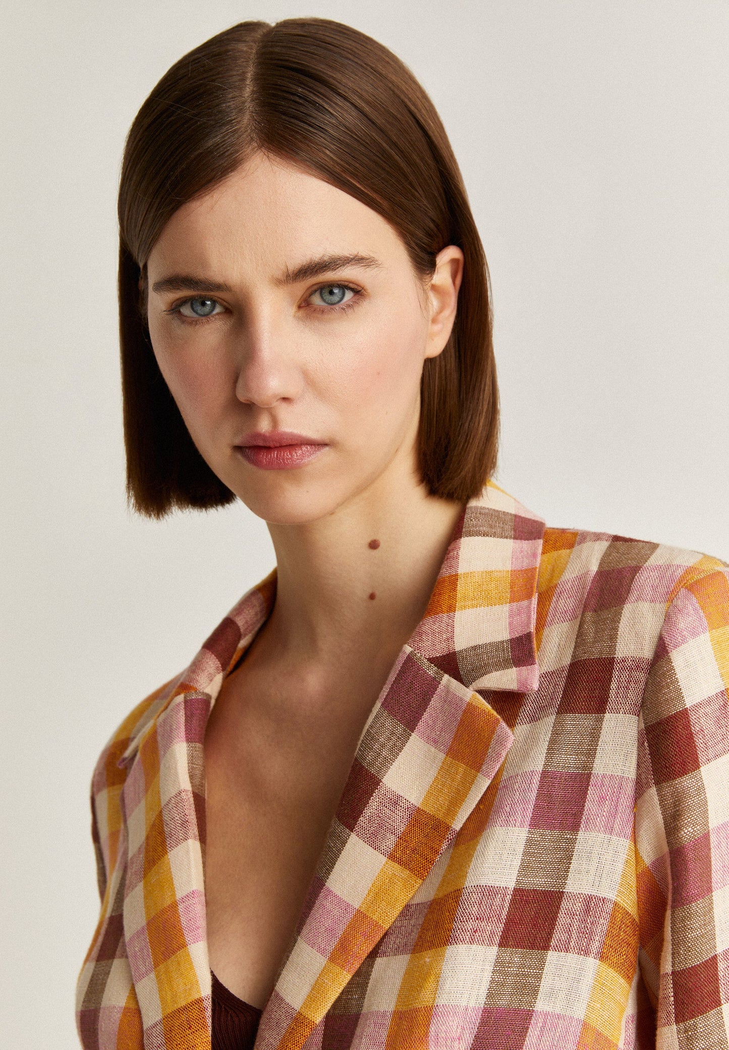 GINGHAM LINEN BLAZER