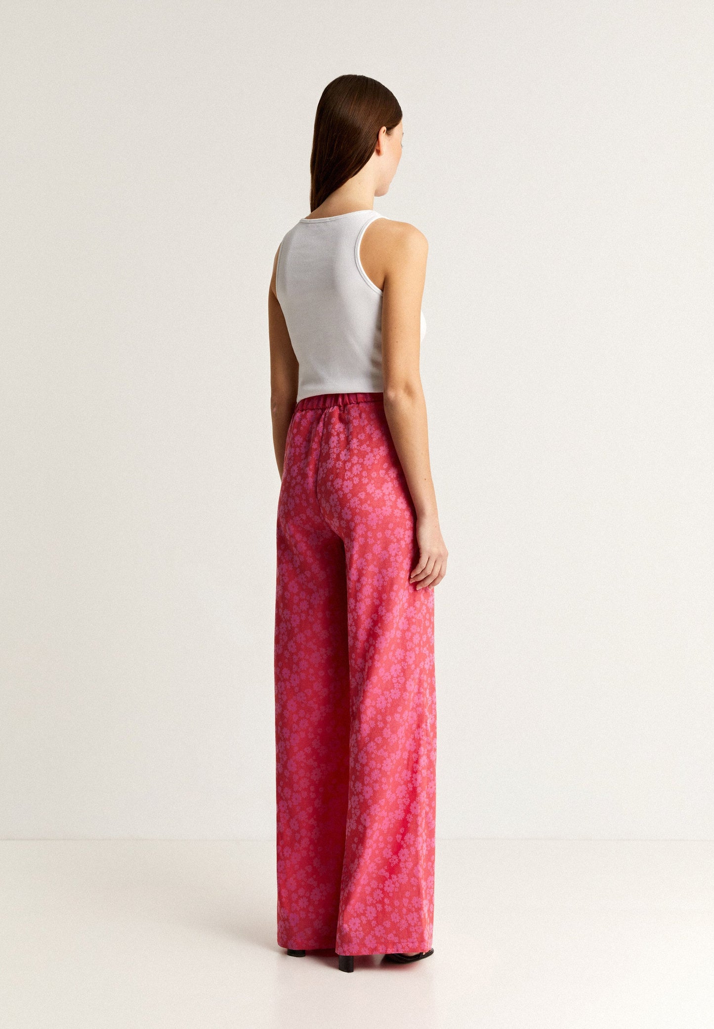 FLORAL JACQUARD TROUSERS