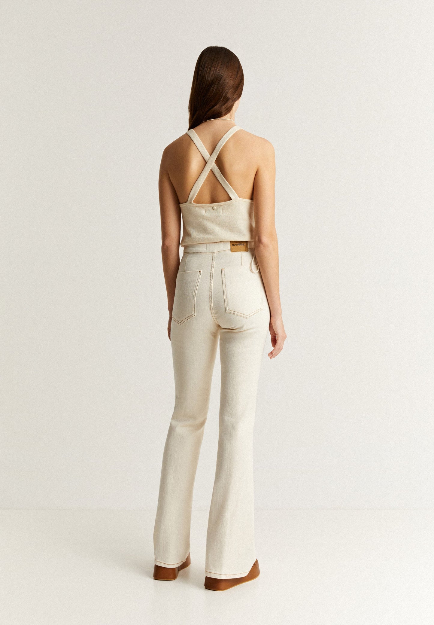 BOOTCUT JEANS WITH DRAWSTRING DETAIL