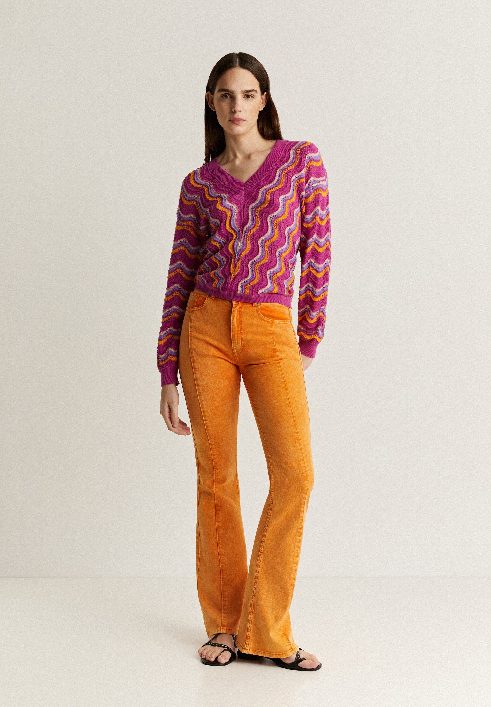 FADED EFFECT BOOTCUT JEANS