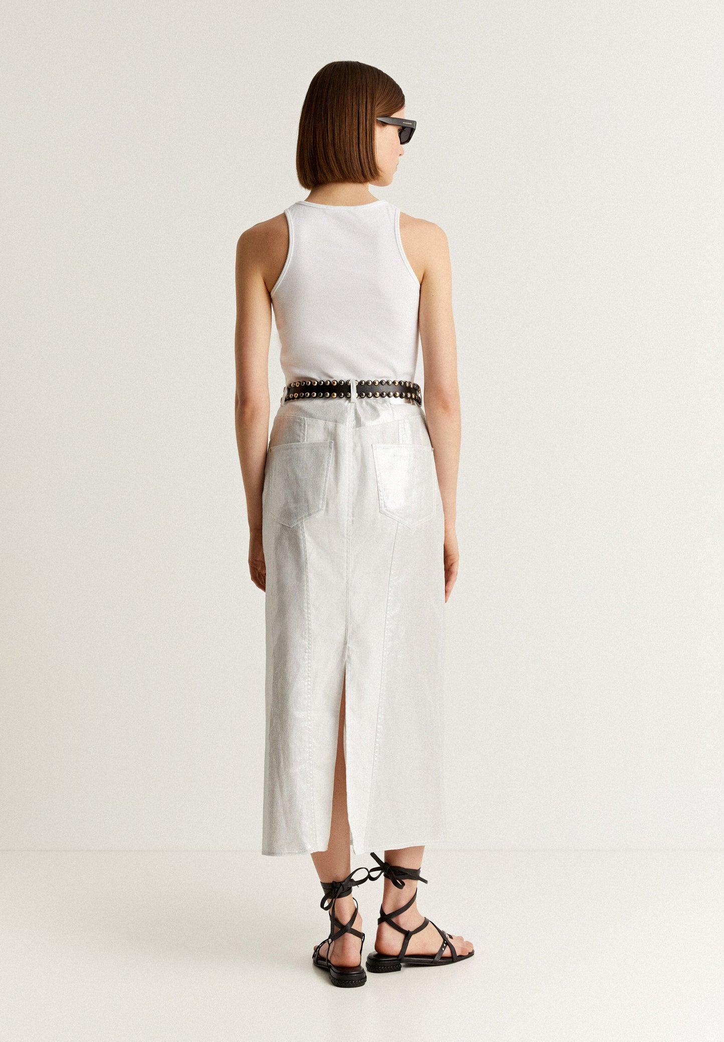 METALLIC MIDI SKIRT