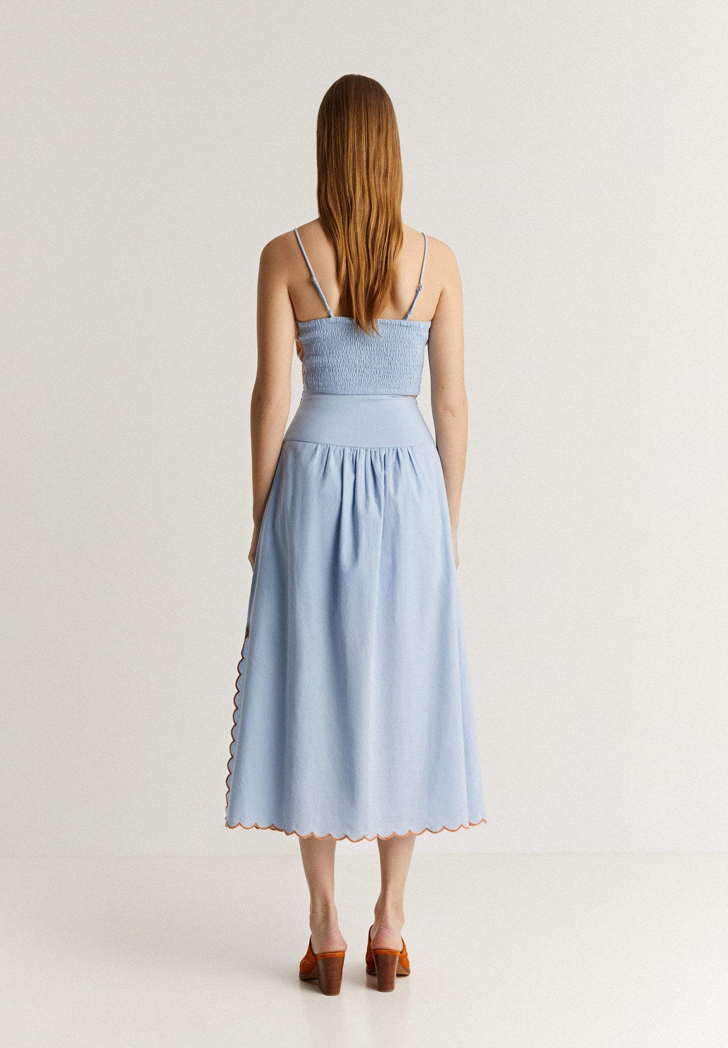 SKIRT WITH EMBROIDERED WAIST DETAIL