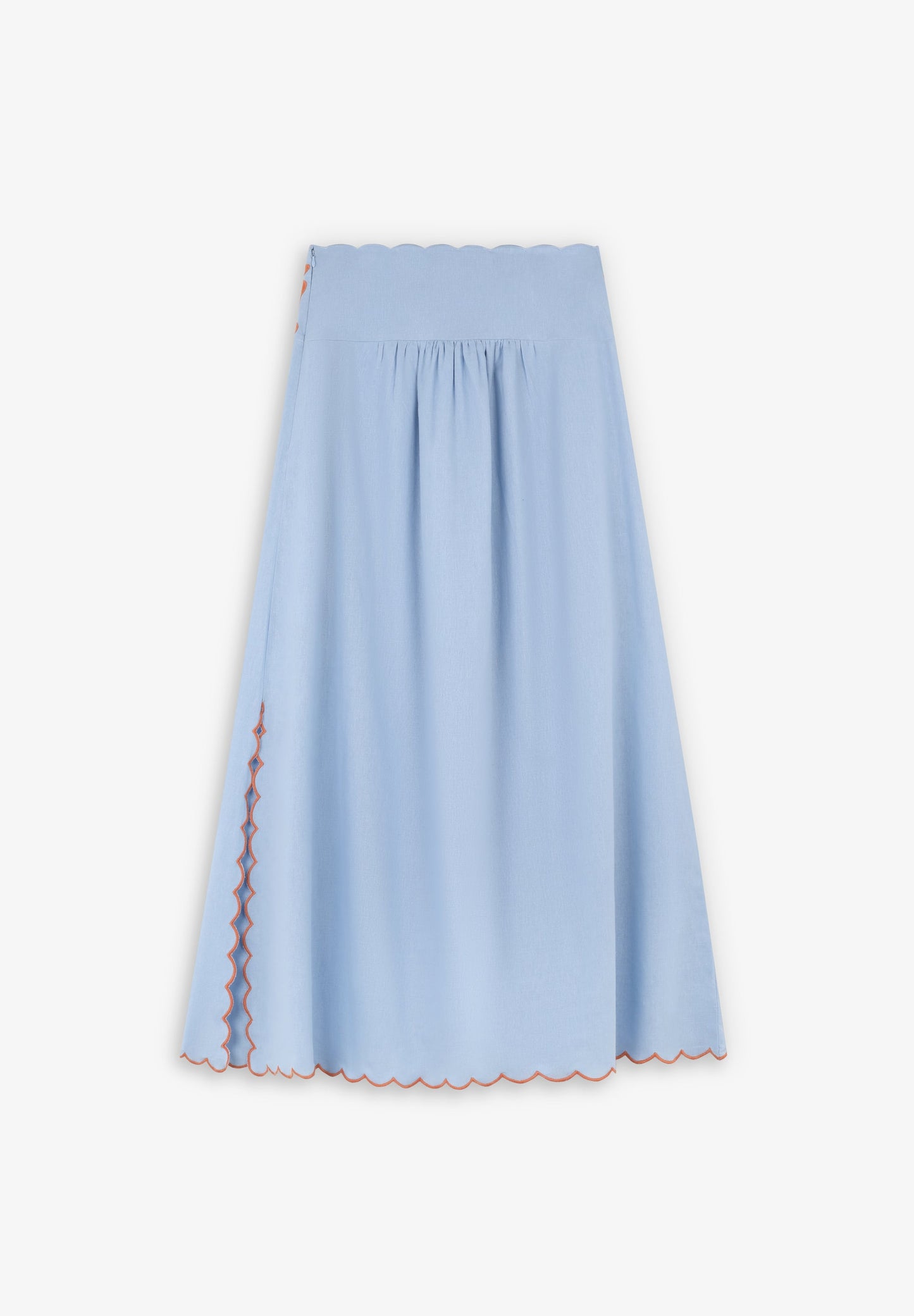 SKIRT WITH EMBROIDERED WAIST DETAIL