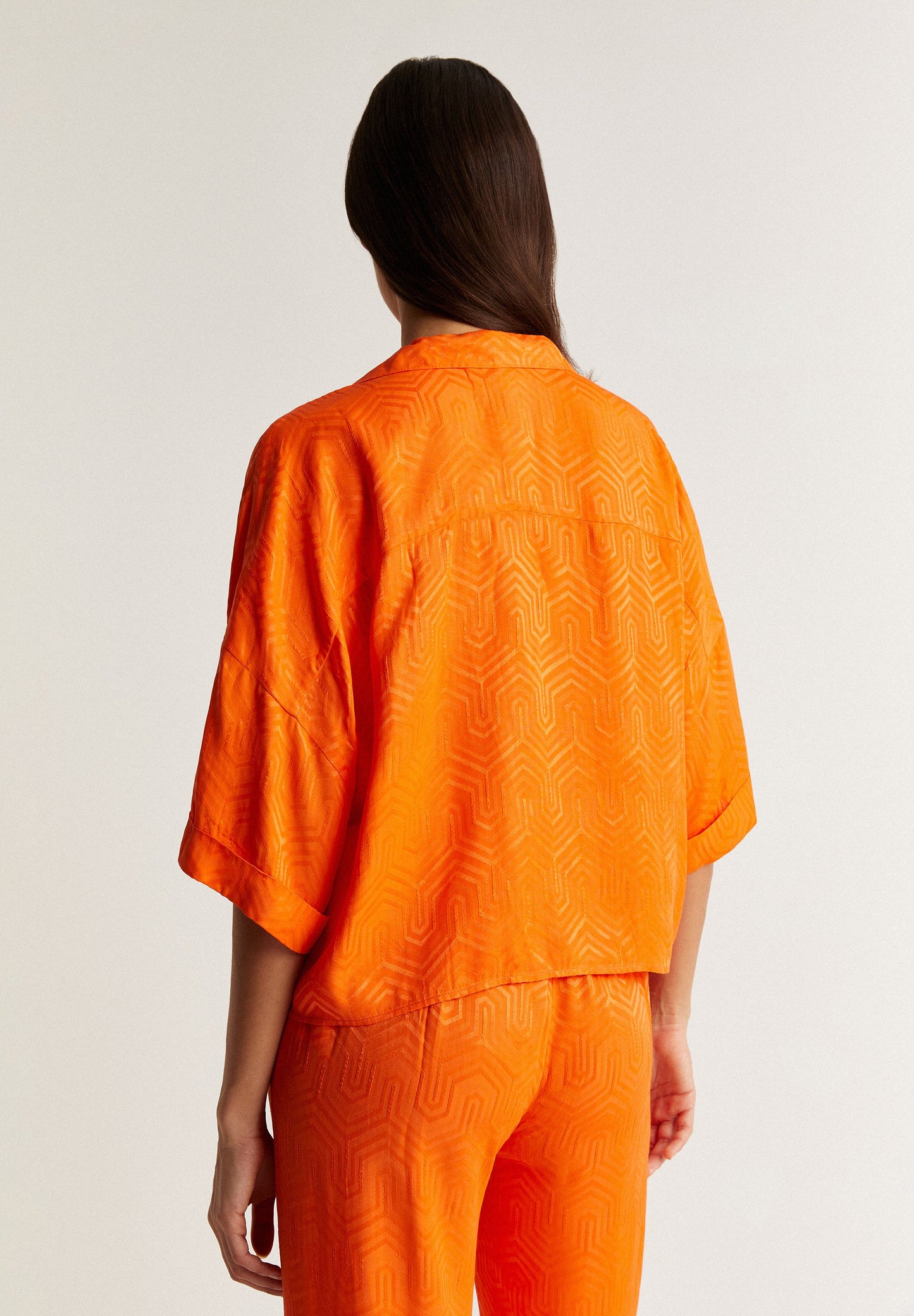PYJAMA SHIRT WITH GEOMETRIC DETAILS