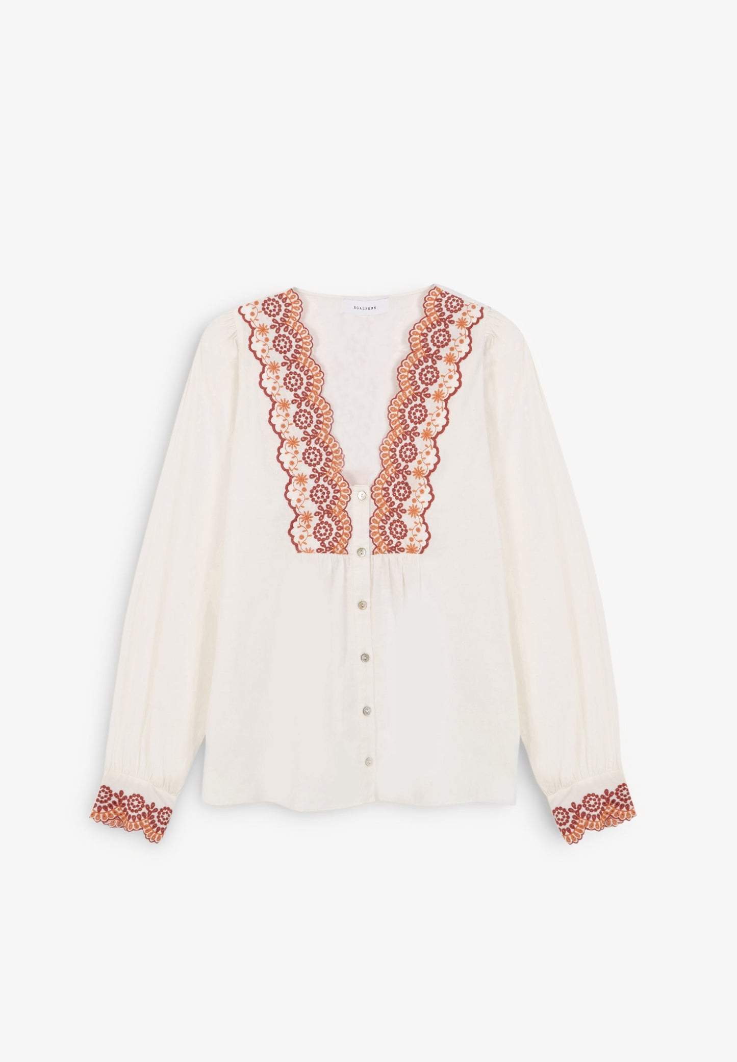 BLOUSE WITH CONTRAST EMBROIDERY