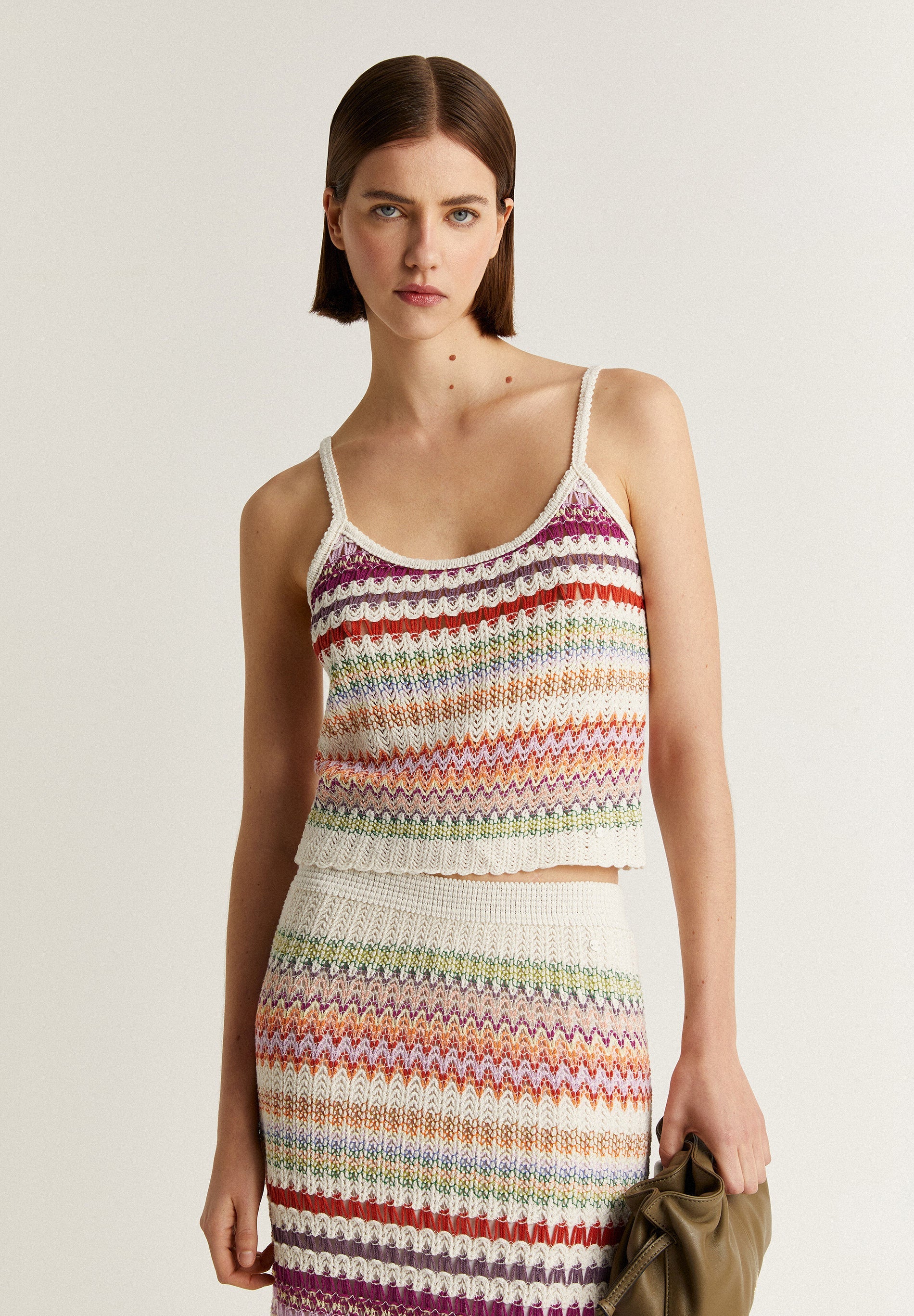 MULTICOLOURED CROCHET TOP