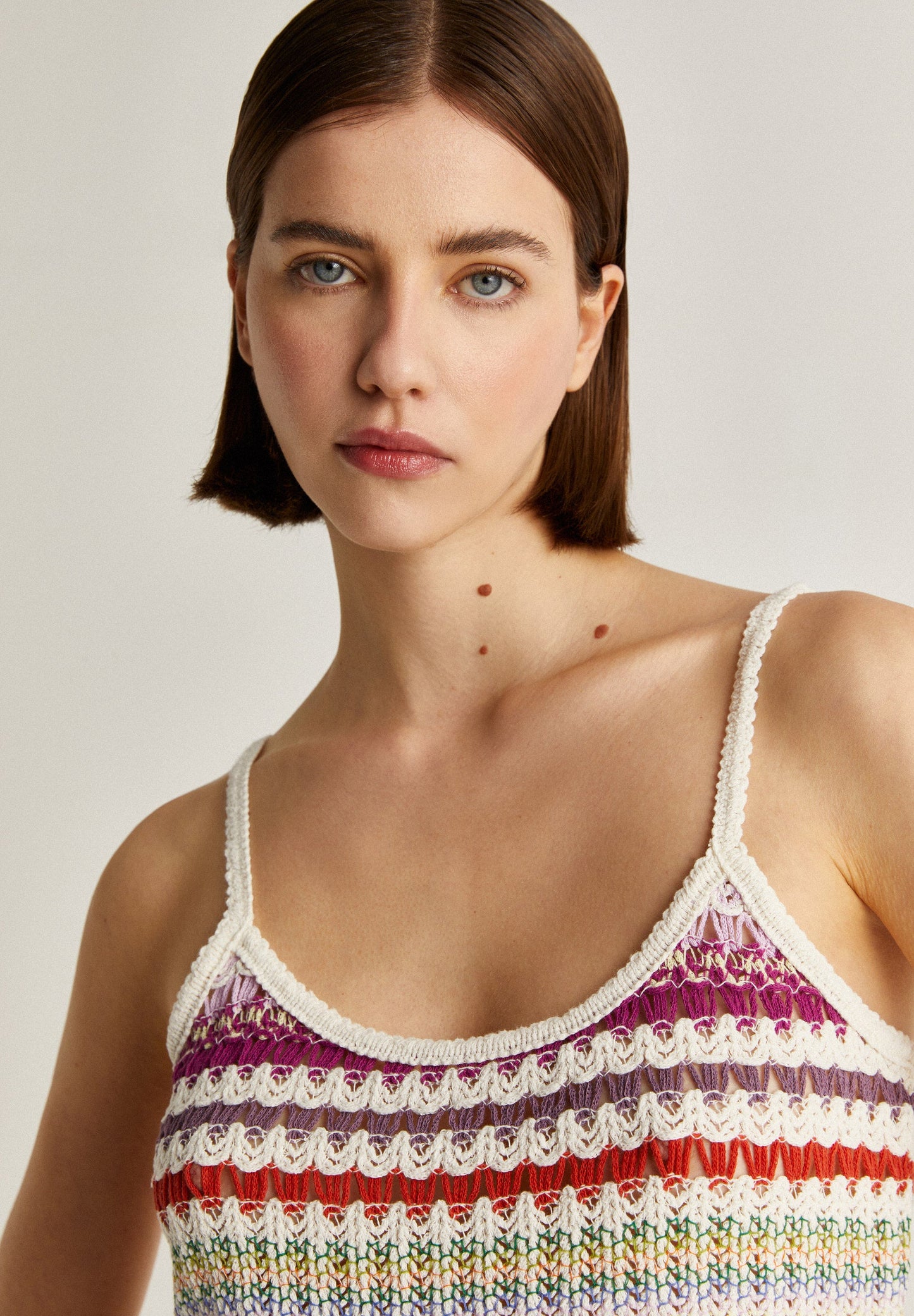 MULTICOLOURED CROCHET TOP
