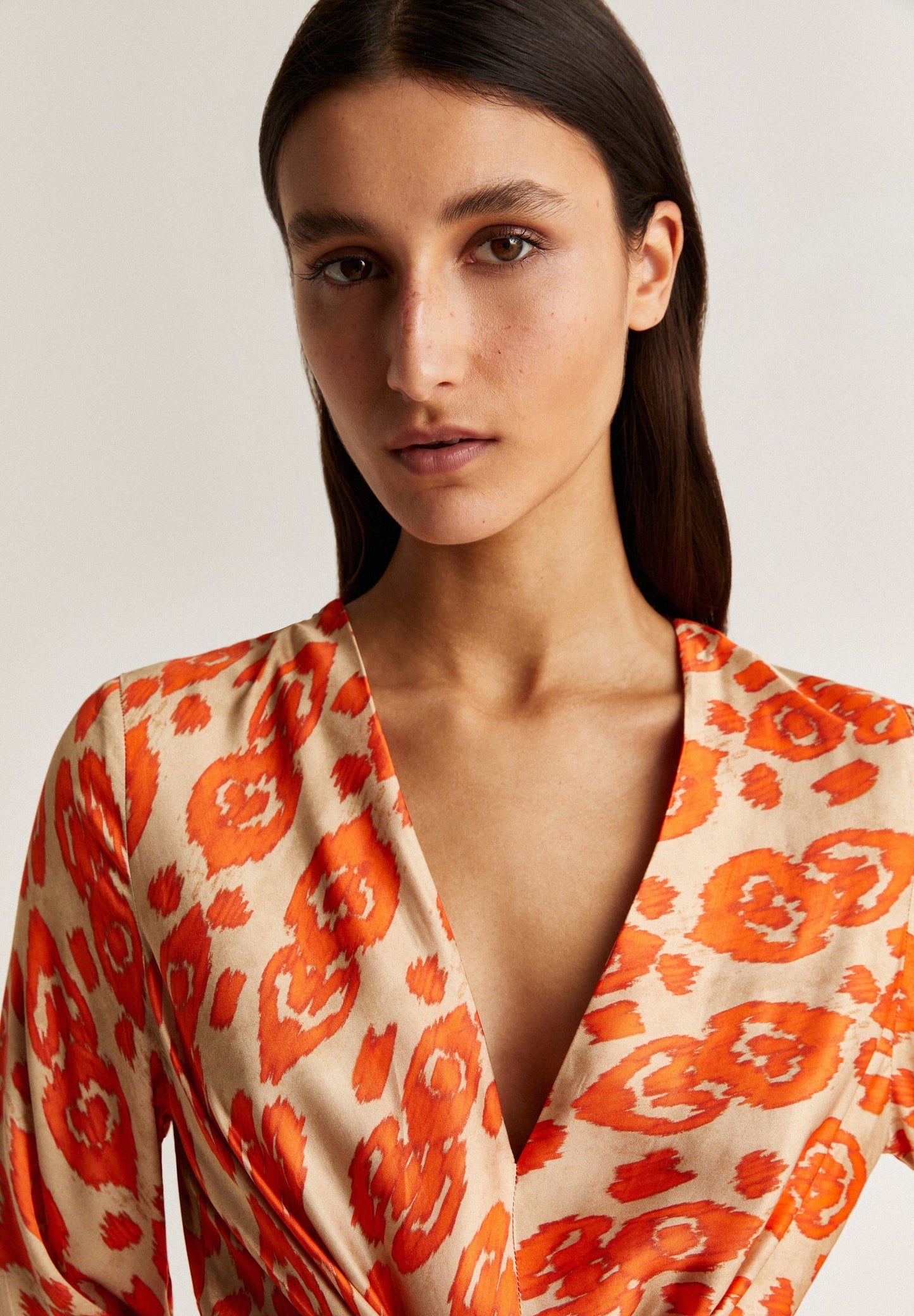 ETHNIC MIDI DRESS WITH KNOT